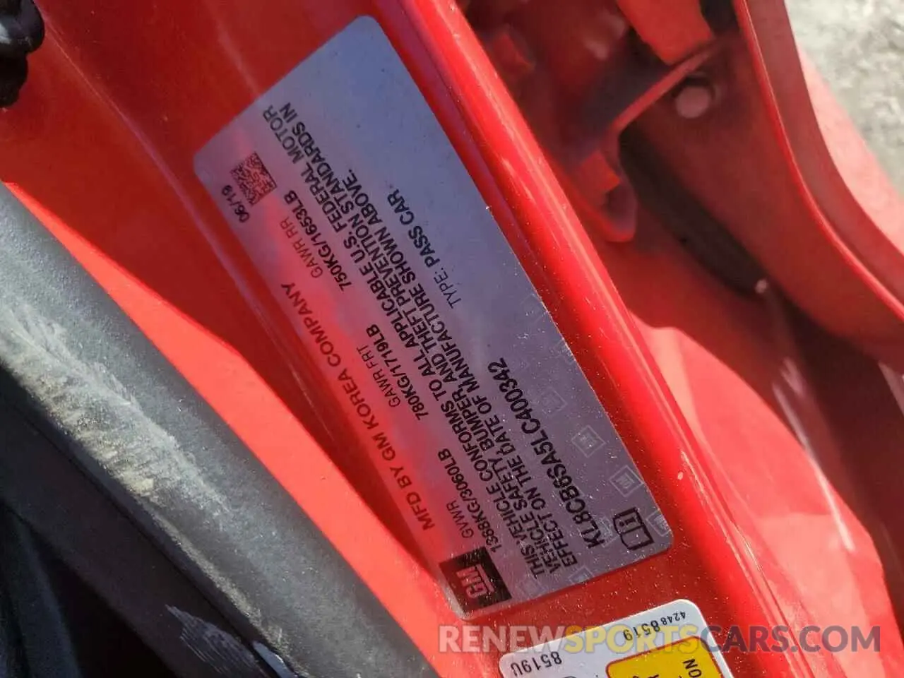 13 Photograph of a damaged car KL8CB6SA5LC400342 CHEVROLET SPARK 2020