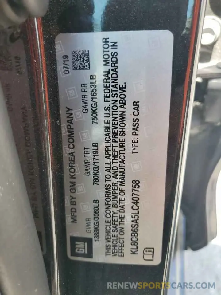 12 Photograph of a damaged car KL8CB6SA5LC407758 CHEVROLET SPARK 2020