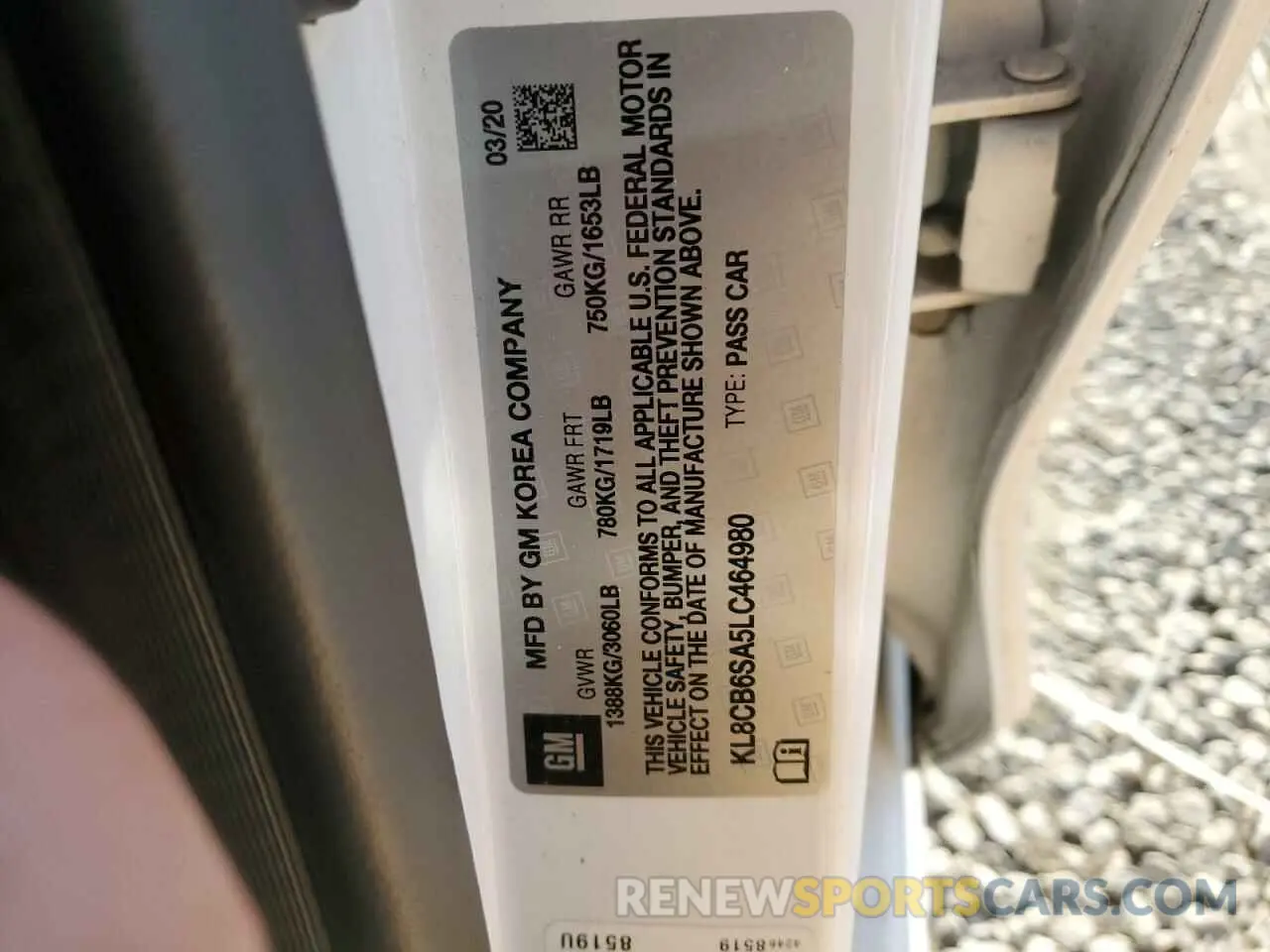 12 Photograph of a damaged car KL8CB6SA5LC464980 CHEVROLET SPARK 2020