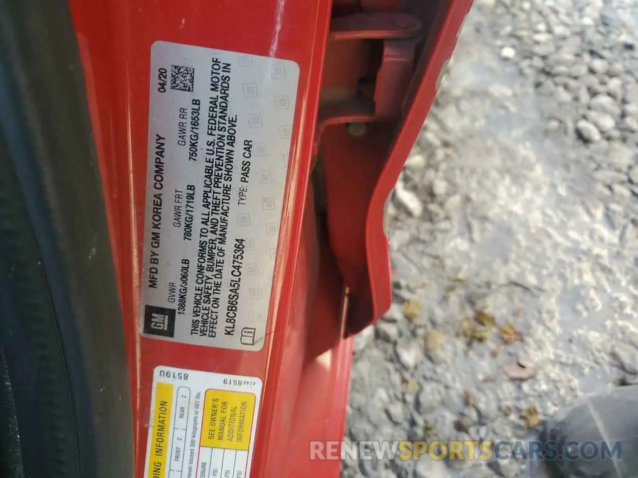 14 Photograph of a damaged car KL8CB6SA5LC475364 CHEVROLET SPARK 2020