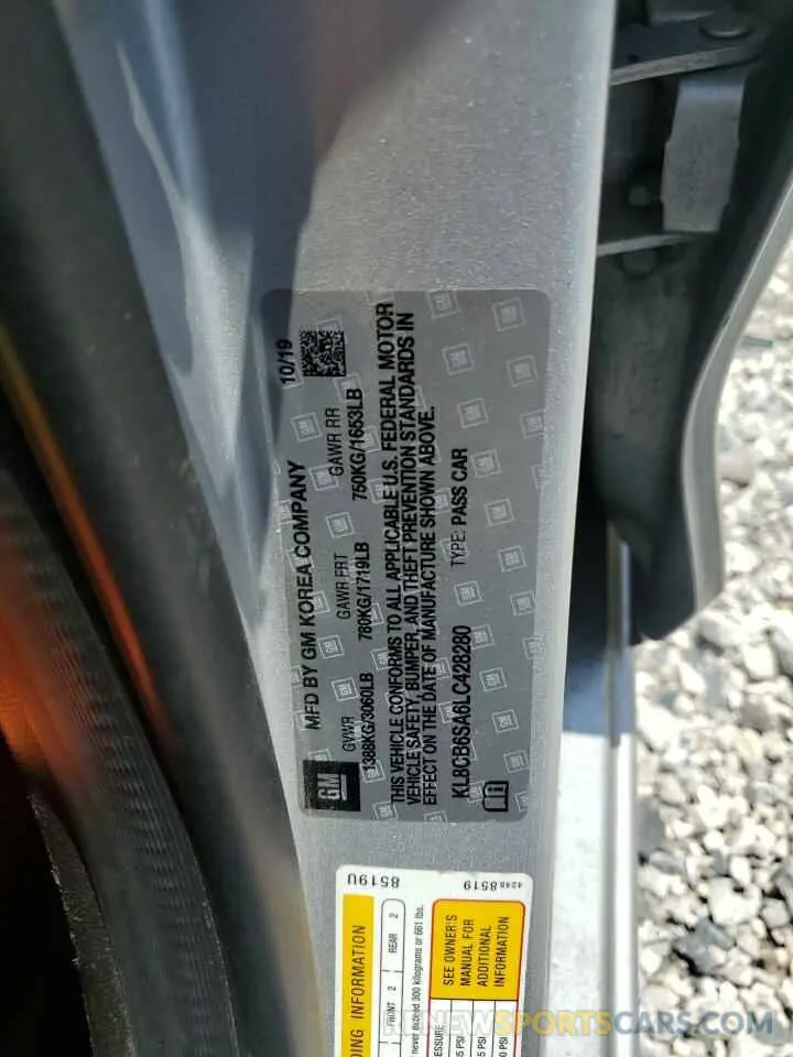 12 Photograph of a damaged car KL8CB6SA6LC428280 CHEVROLET SPARK 2020