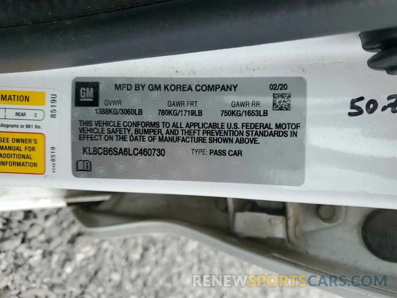 12 Photograph of a damaged car KL8CB6SA6LC460730 CHEVROLET SPARK 2020