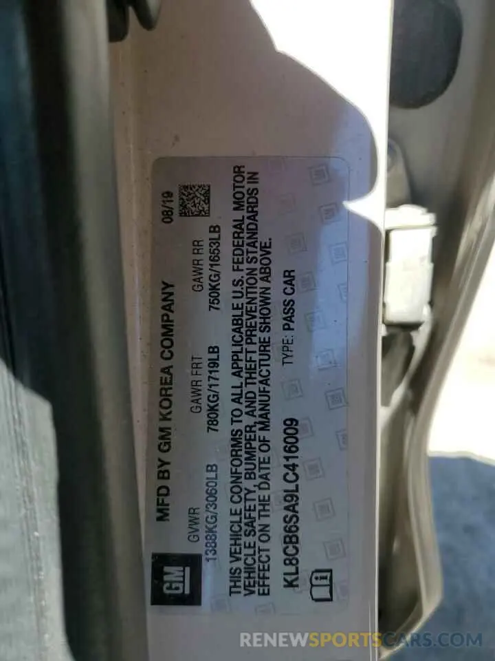13 Photograph of a damaged car KL8CB6SA9LC416009 CHEVROLET SPARK 2020