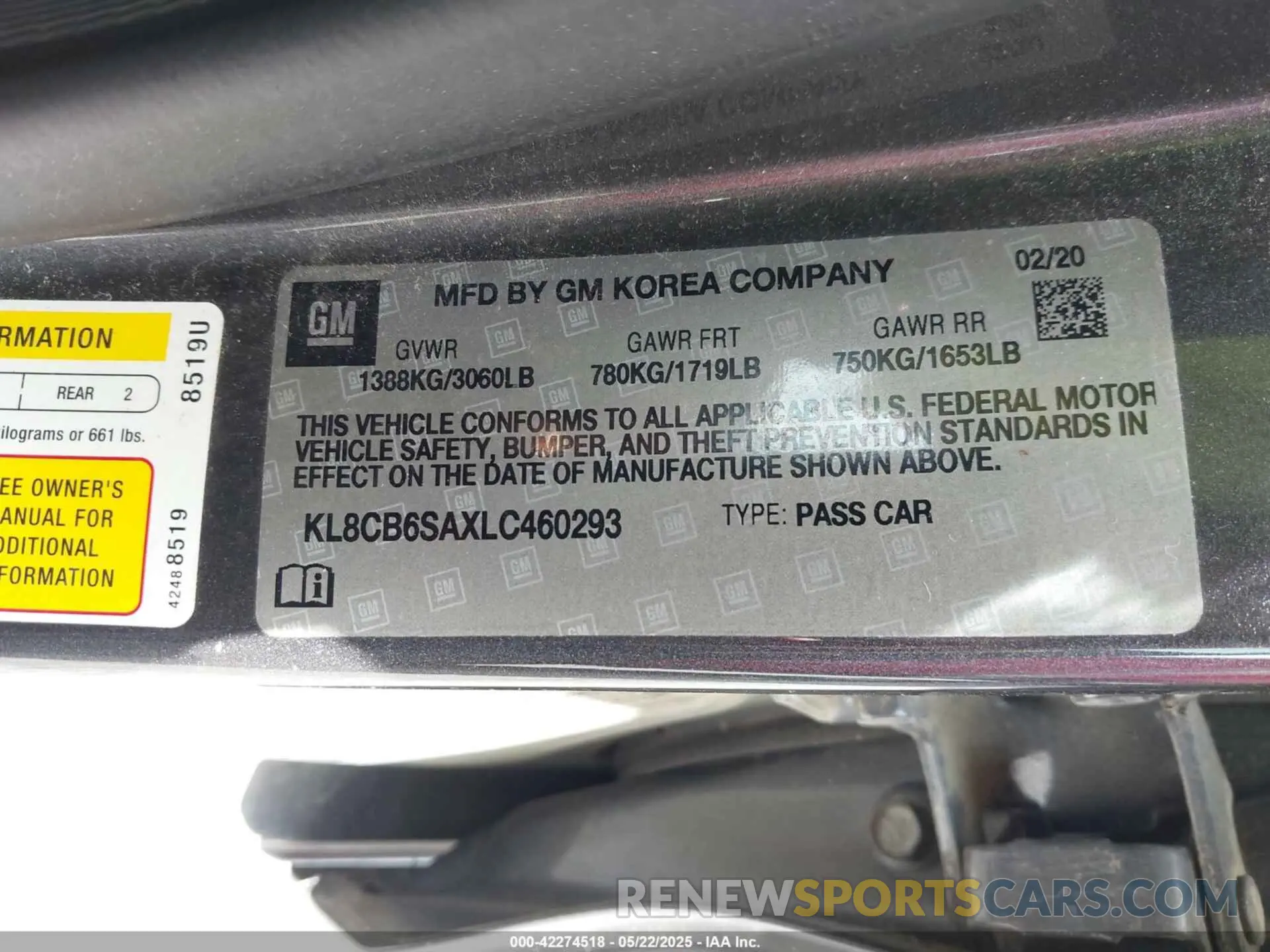 9 Photograph of a damaged car KL8CB6SAXLC460293 CHEVROLET SPARK 2020
