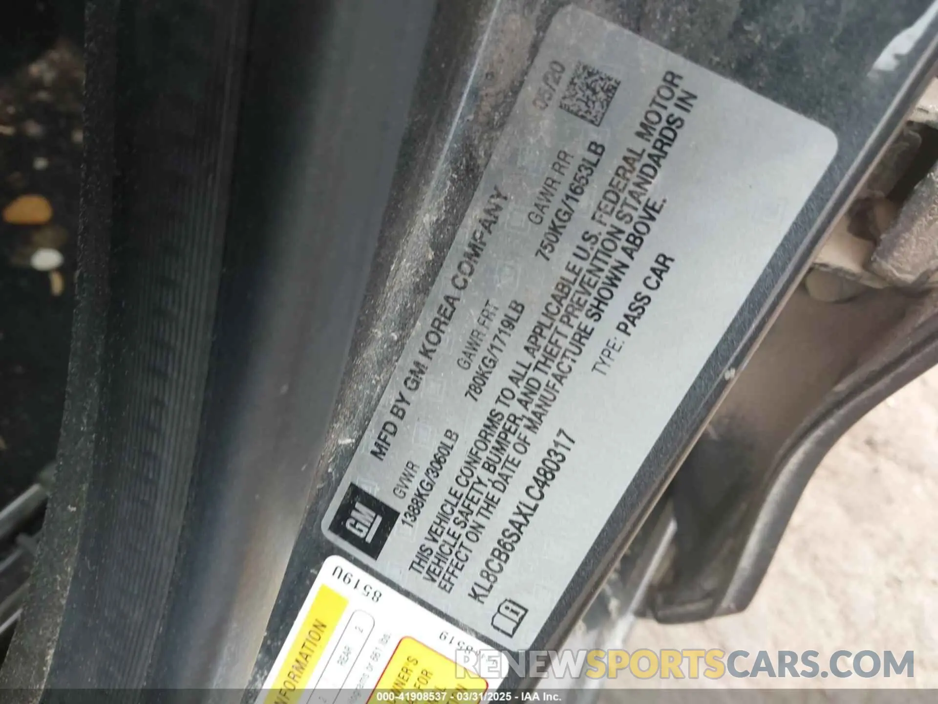 9 Photograph of a damaged car KL8CB6SAXLC480317 CHEVROLET SPARK 2020
