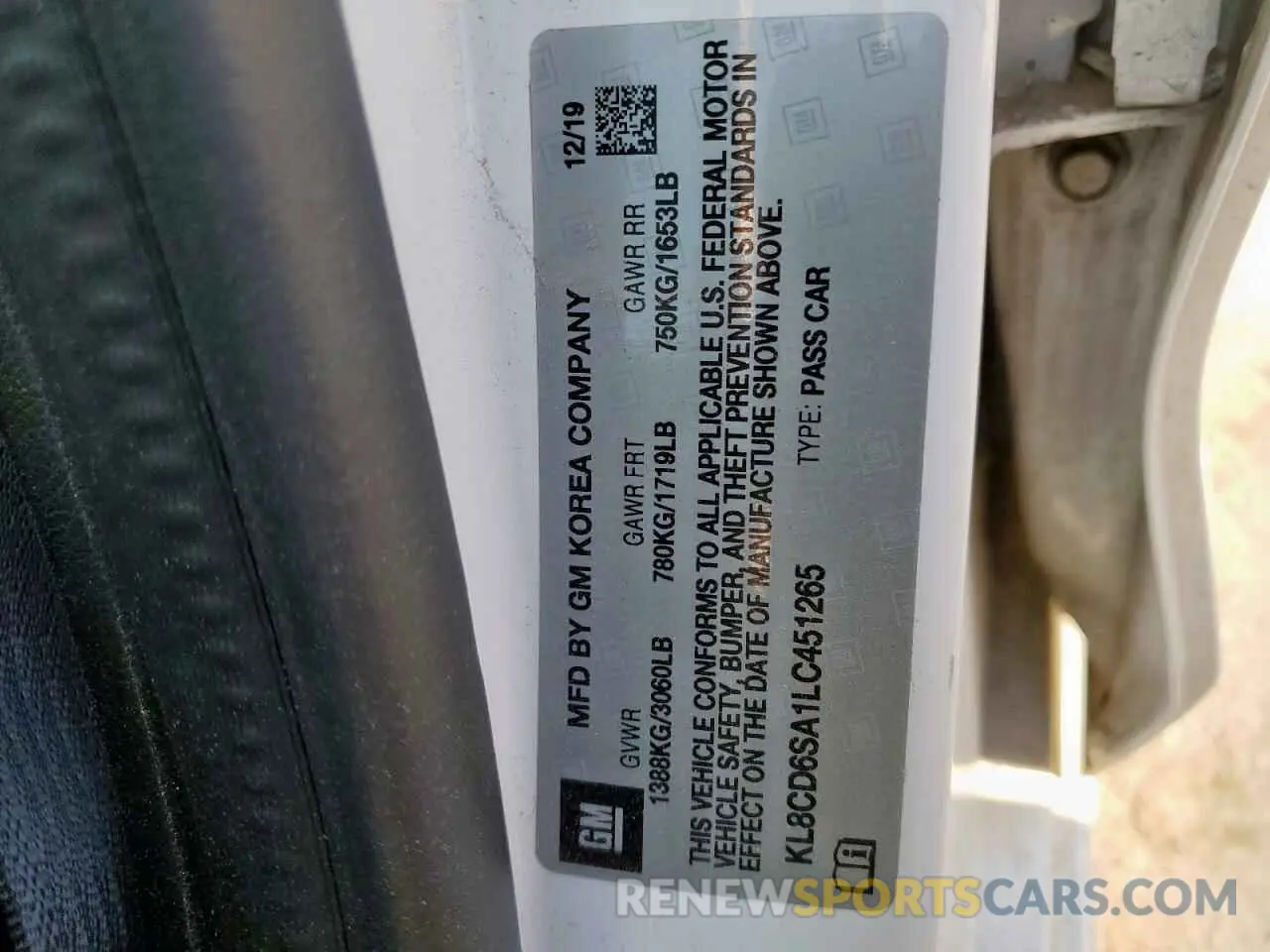 15 Photograph of a damaged car KL8CD6SA1LC451265 CHEVROLET SPARK 2020