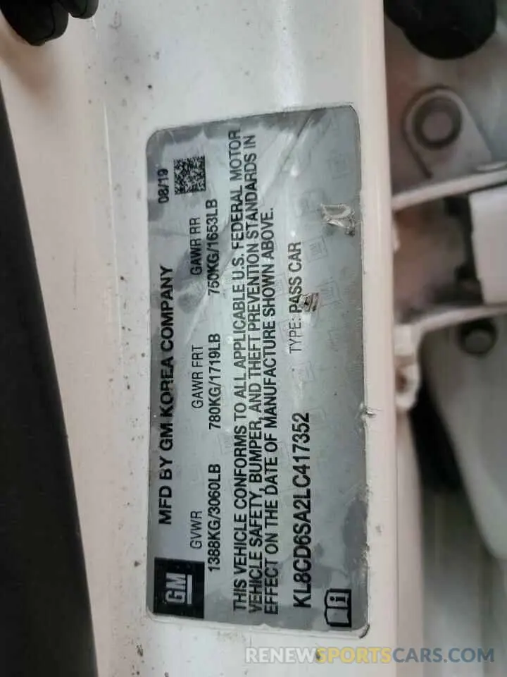 12 Photograph of a damaged car KL8CD6SA2LC417352 CHEVROLET SPARK 2020