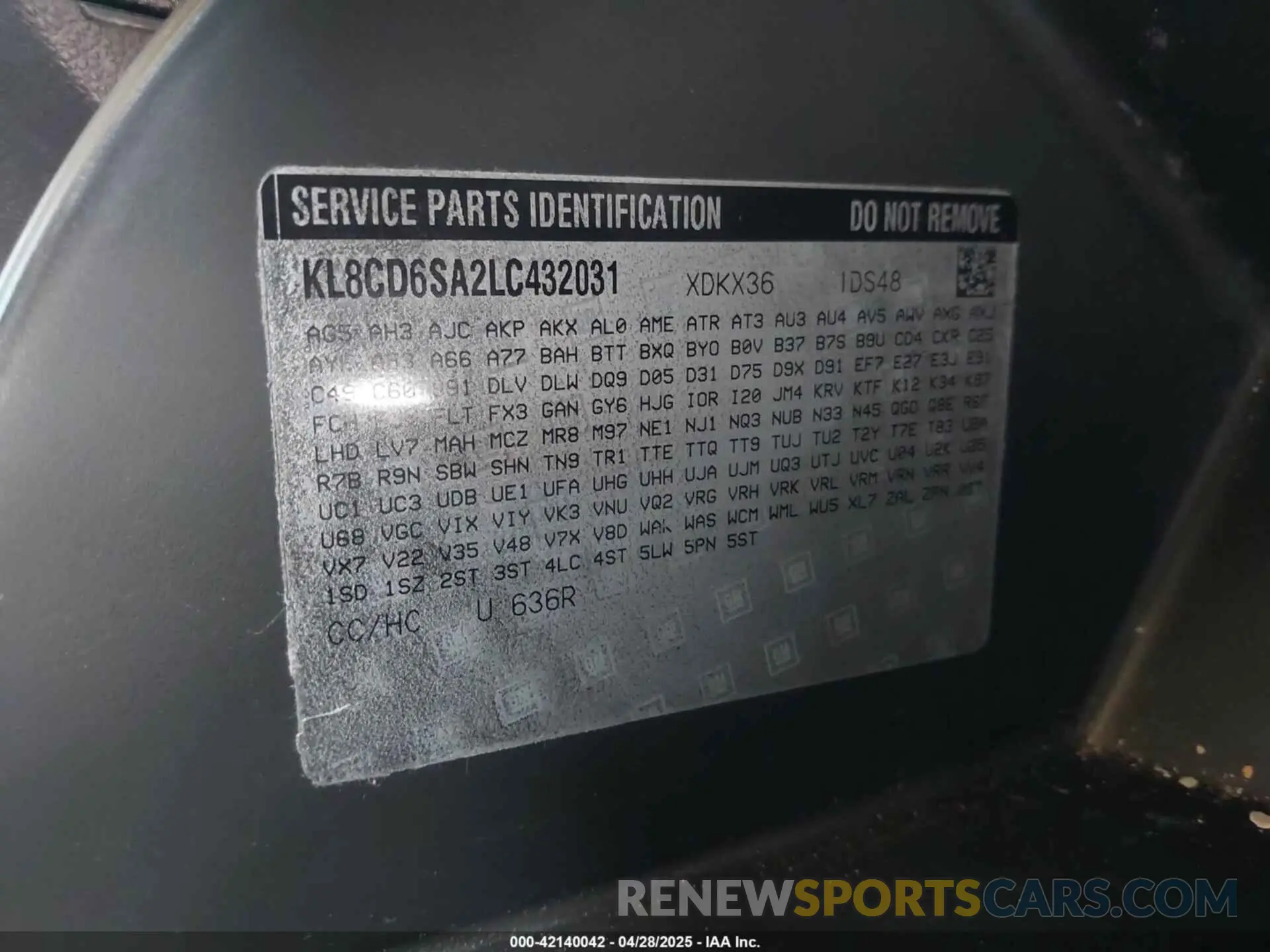 9 Photograph of a damaged car KL8CD6SA2LC432031 CHEVROLET SPARK 2020
