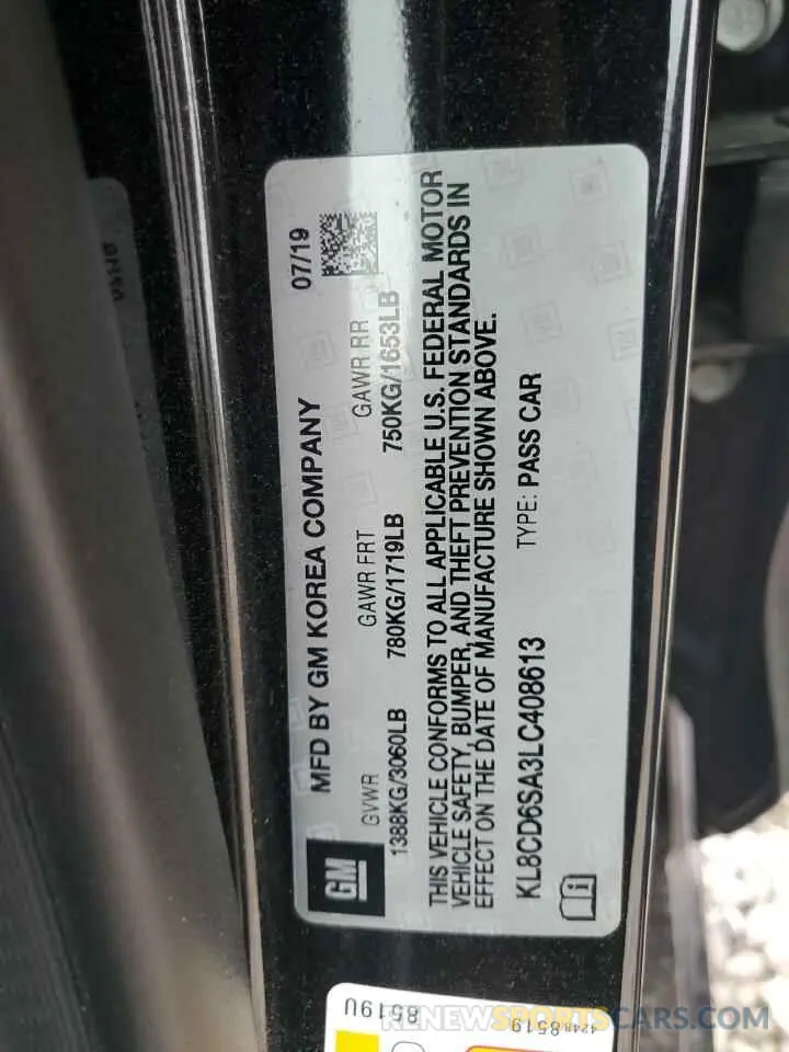 13 Photograph of a damaged car KL8CD6SA3LC408613 CHEVROLET SPARK 2020