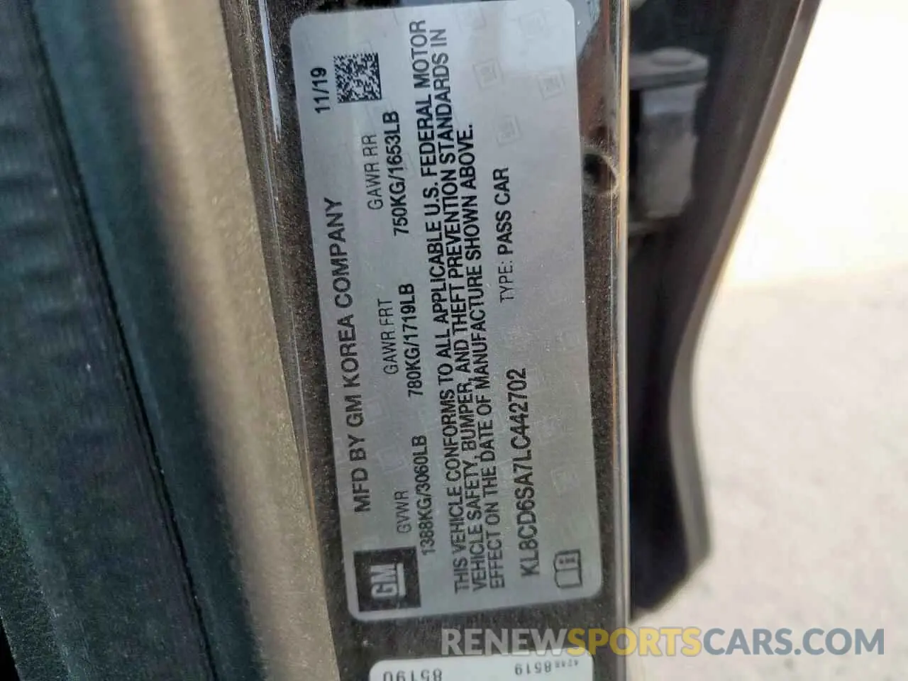 12 Photograph of a damaged car KL8CD6SA7LC442702 CHEVROLET SPARK 2020