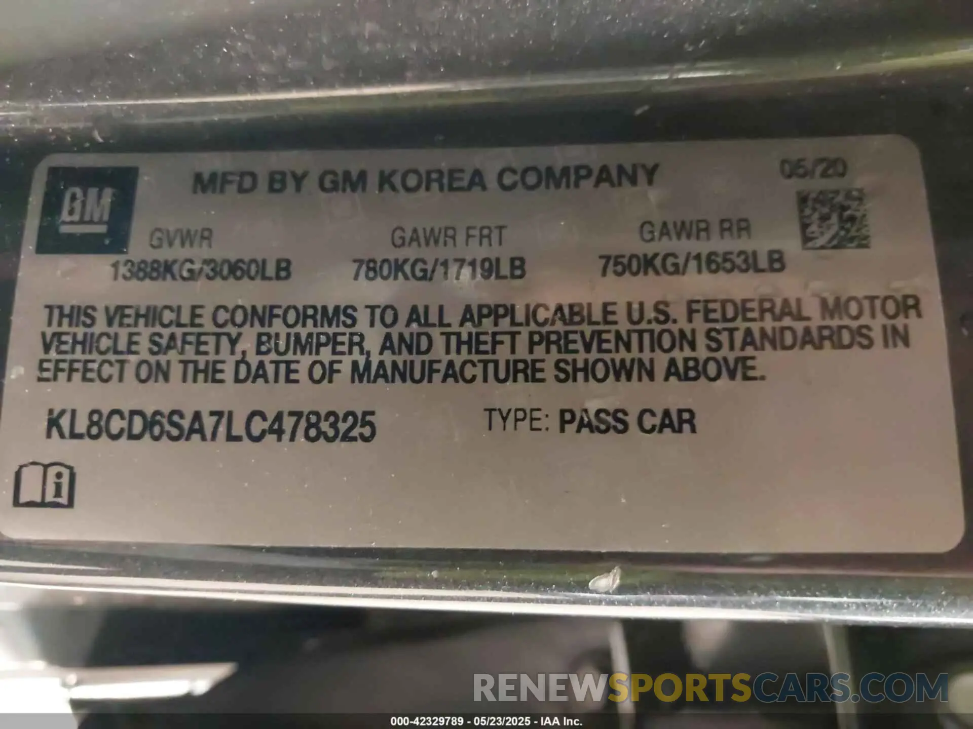 9 Photograph of a damaged car KL8CD6SA7LC478325 CHEVROLET SPARK 2020