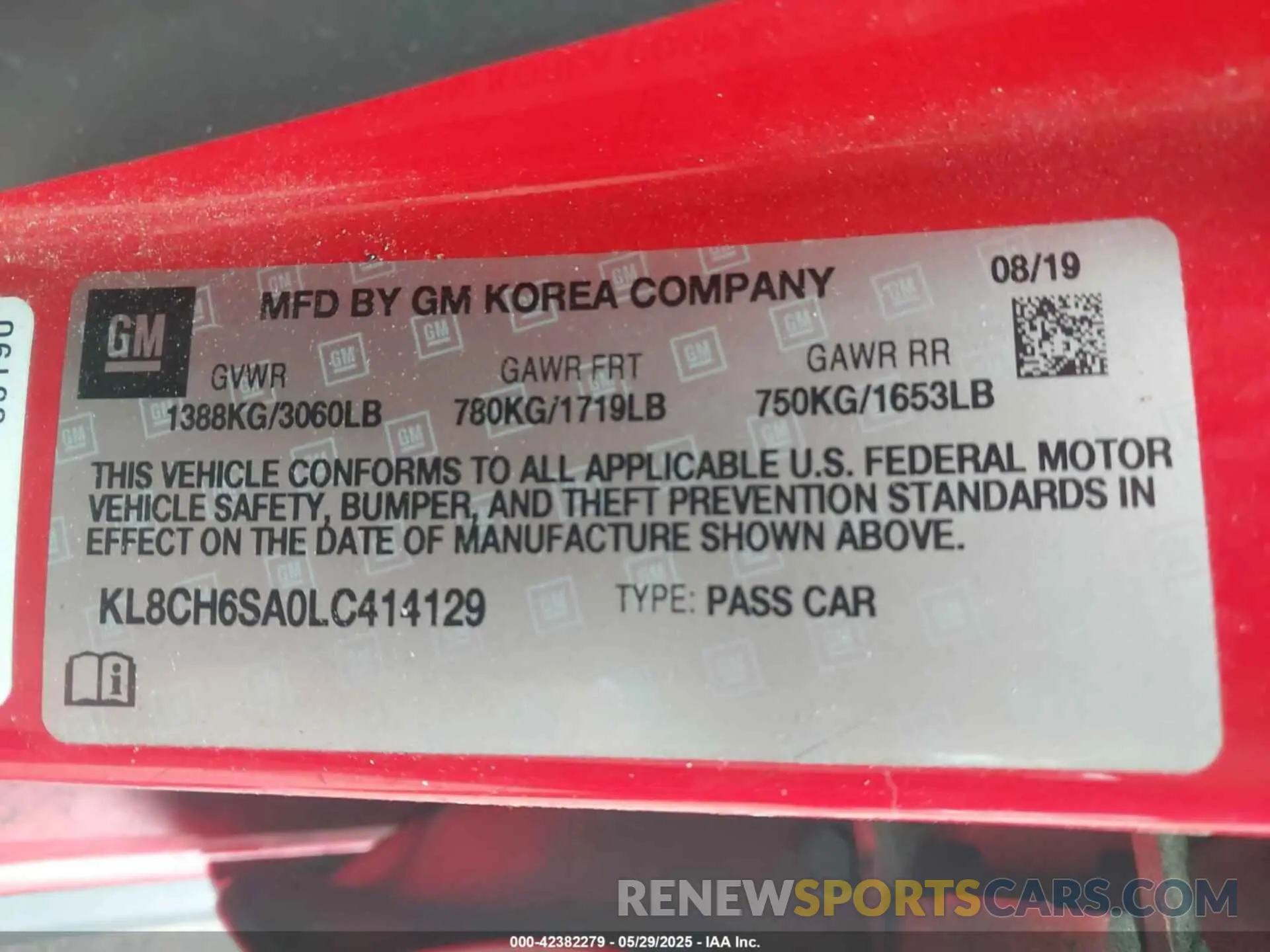 9 Photograph of a damaged car KL8CH6SA0LC414129 CHEVROLET SPARK 2020