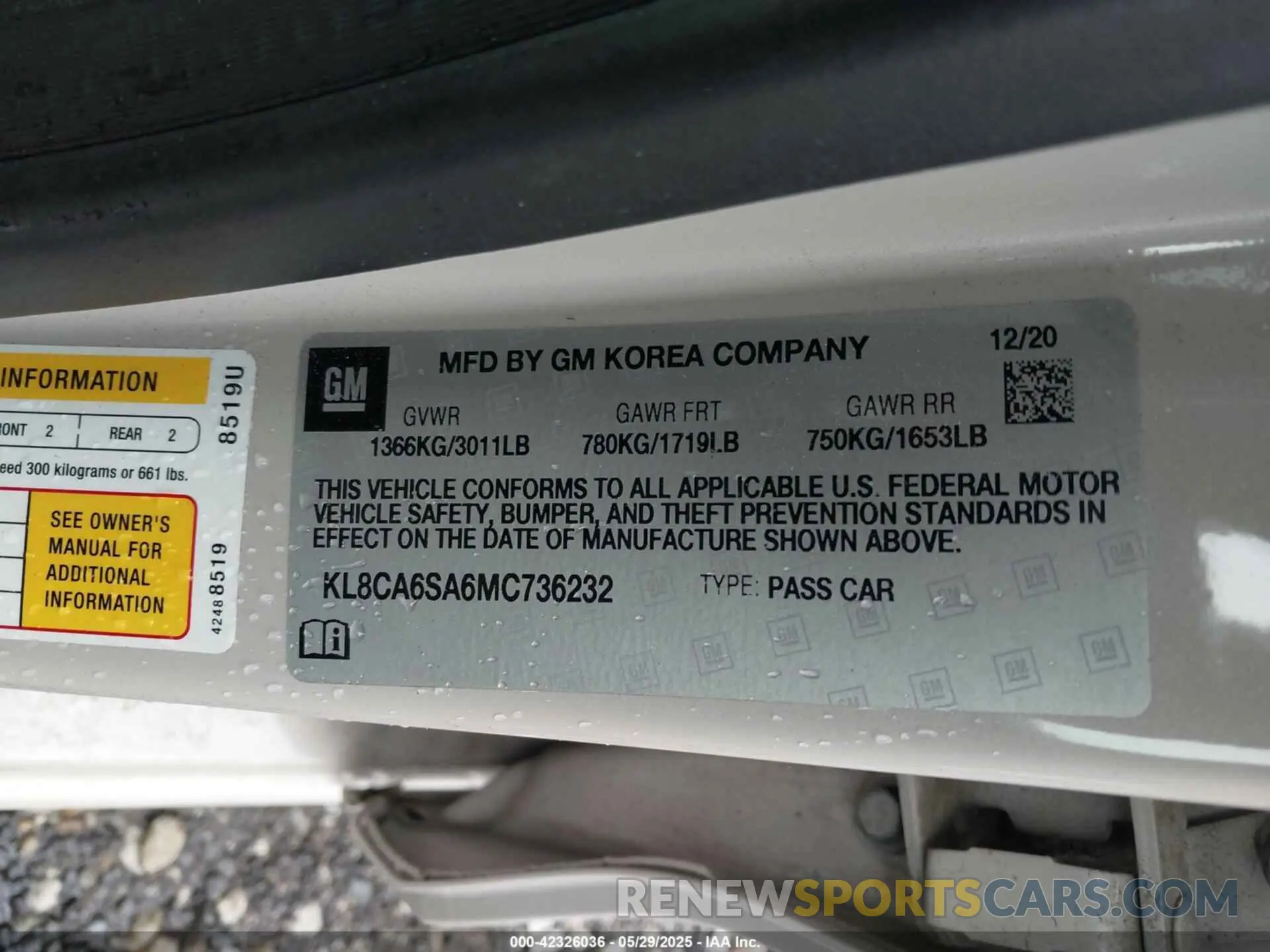 9 Photograph of a damaged car KL8CA6SA6MC736232 CHEVROLET SPARK 2021