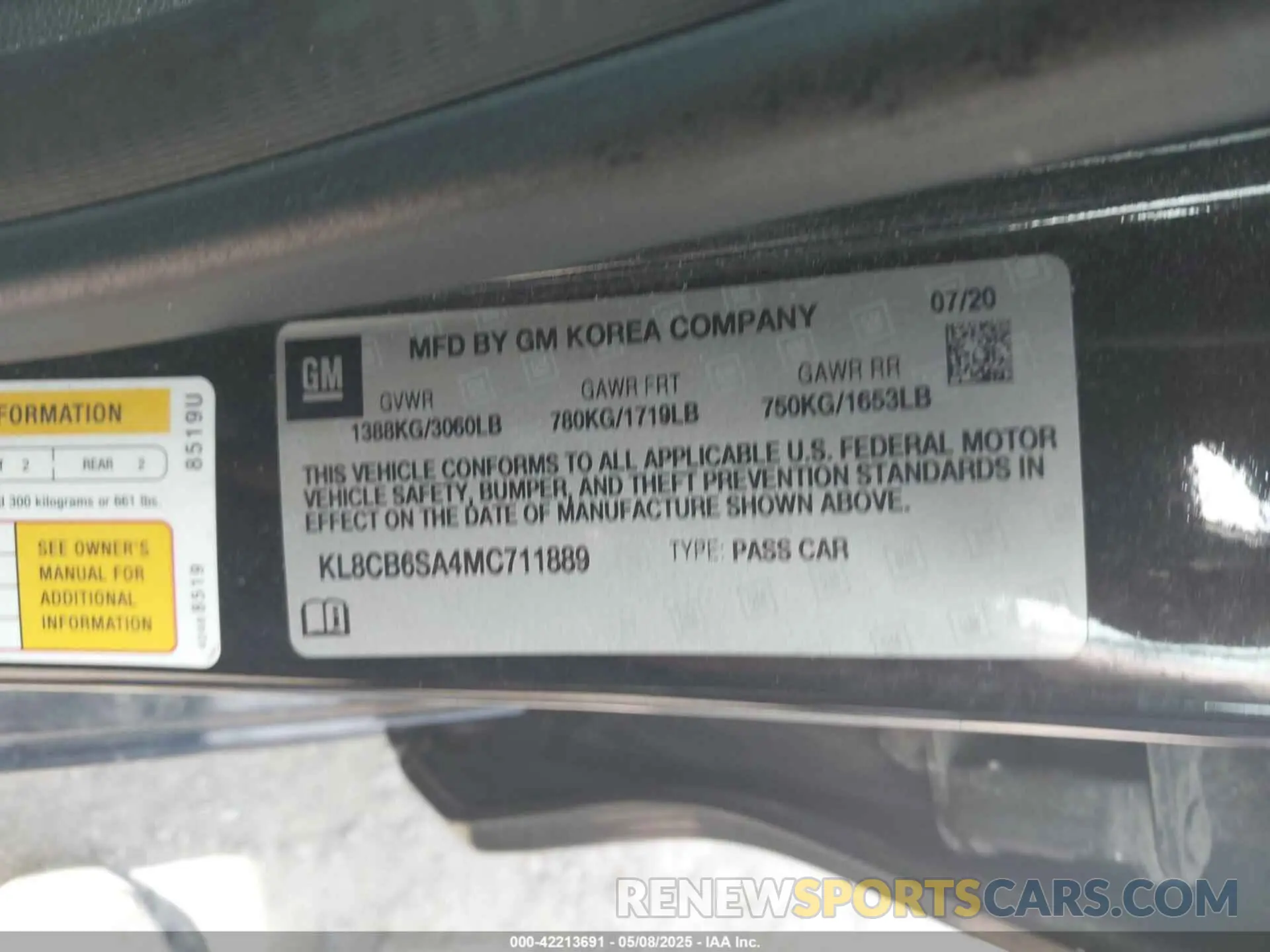 9 Photograph of a damaged car KL8CB6SA4MC711889 CHEVROLET SPARK 2021