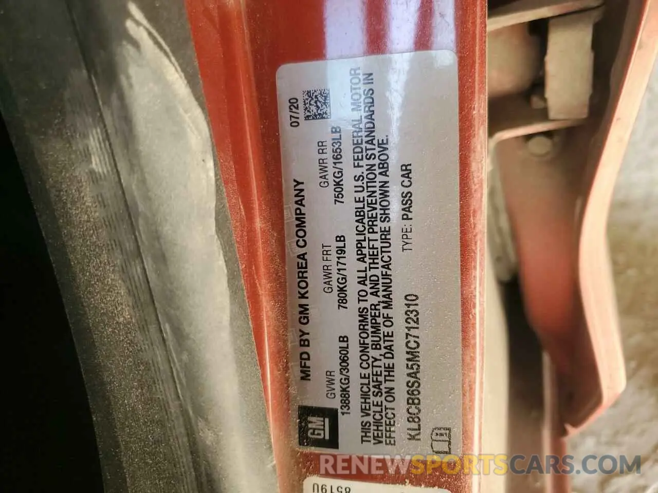 13 Photograph of a damaged car KL8CB6SA5MC712310 CHEVROLET SPARK 2021