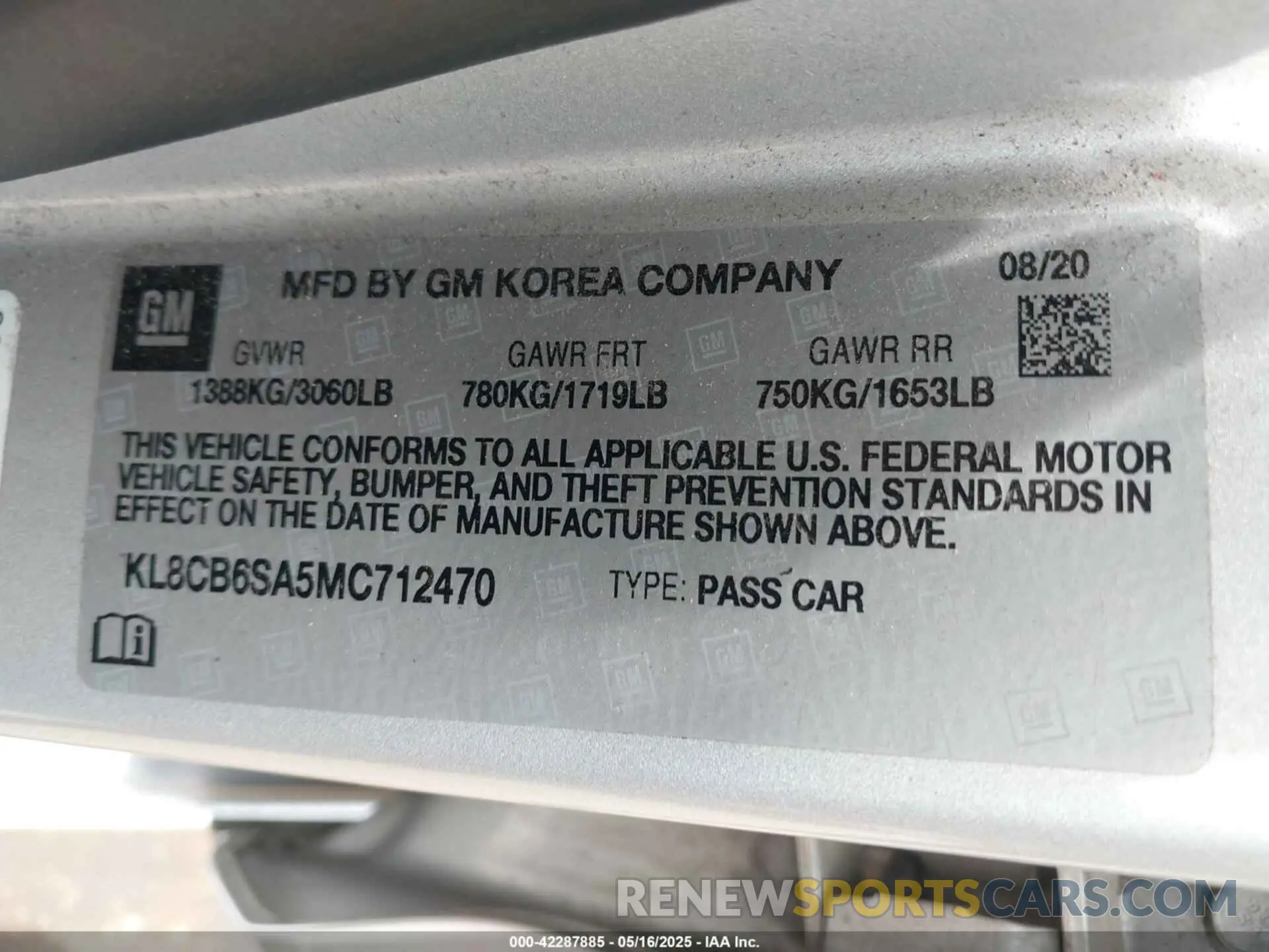 9 Photograph of a damaged car KL8CB6SA5MC712470 CHEVROLET SPARK 2021
