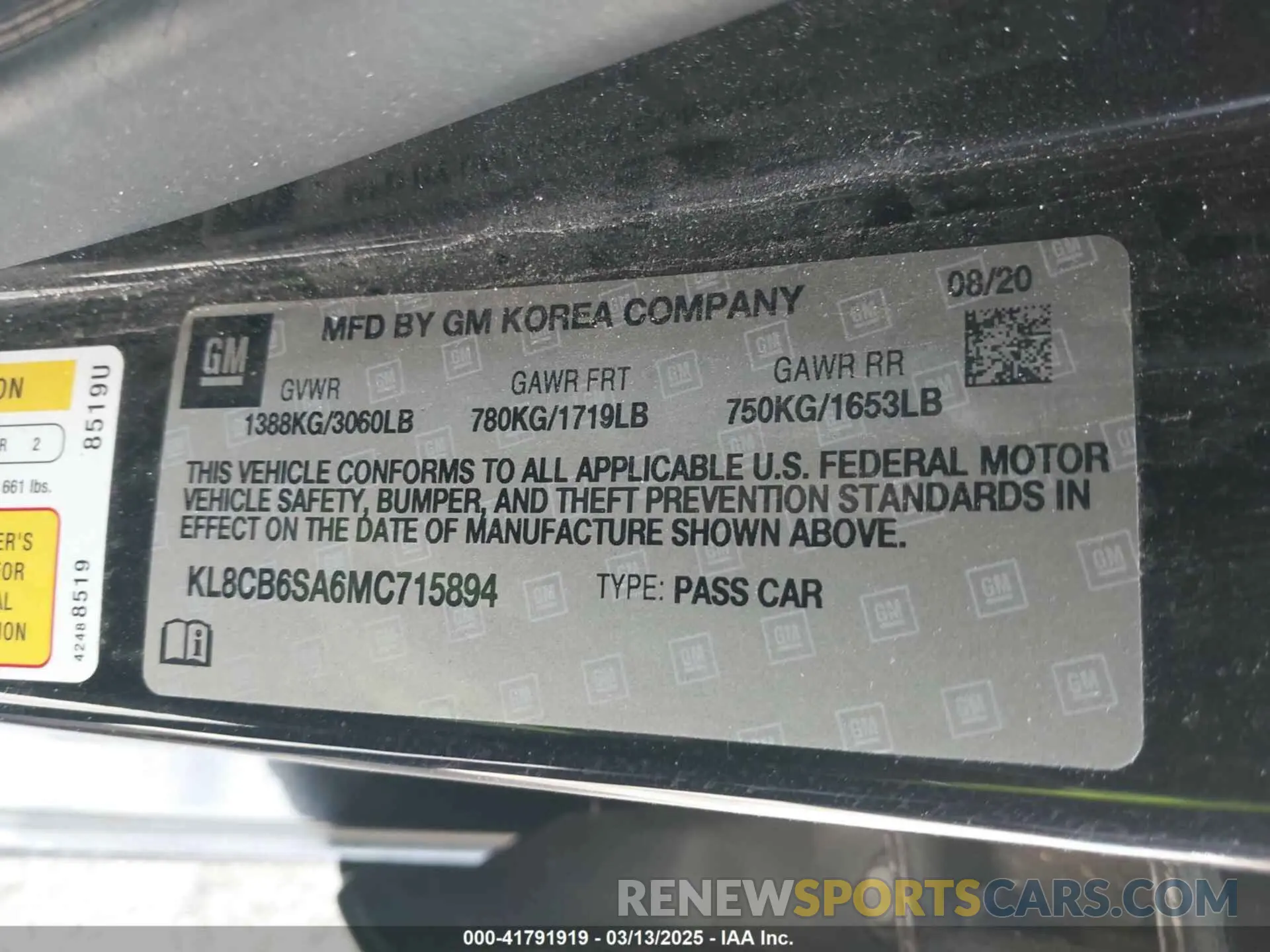 9 Photograph of a damaged car KL8CB6SA6MC715894 CHEVROLET SPARK 2021
