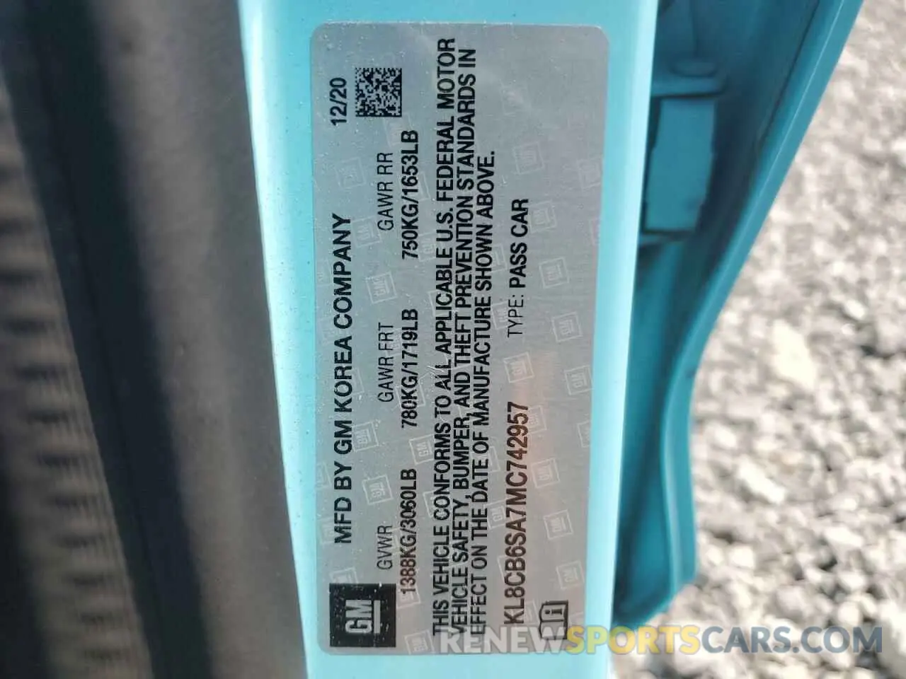 13 Photograph of a damaged car KL8CB6SA7MC742957 CHEVROLET SPARK 2021