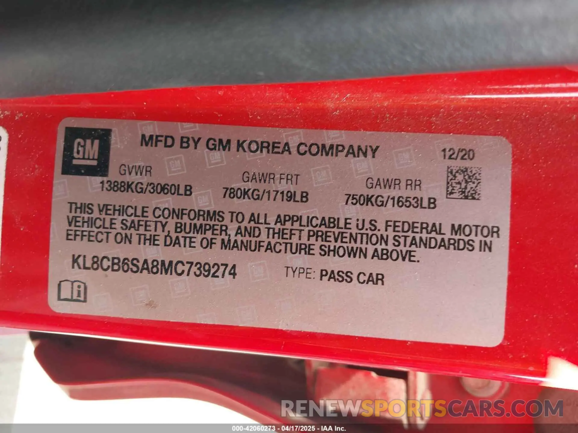 9 Photograph of a damaged car KL8CB6SA8MC739274 CHEVROLET SPARK 2021