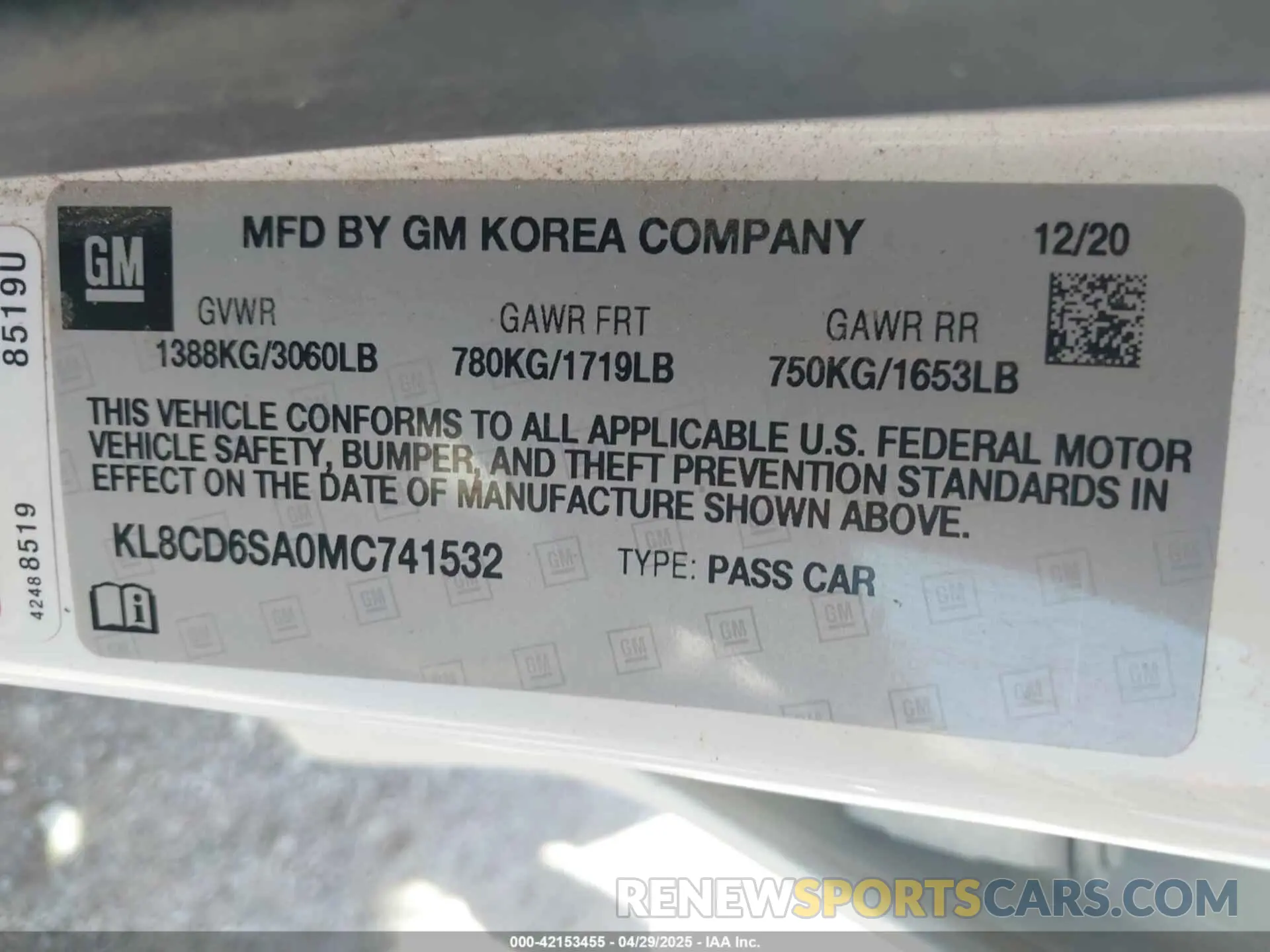 9 Photograph of a damaged car KL8CD6SA0MC741532 CHEVROLET SPARK 2021
