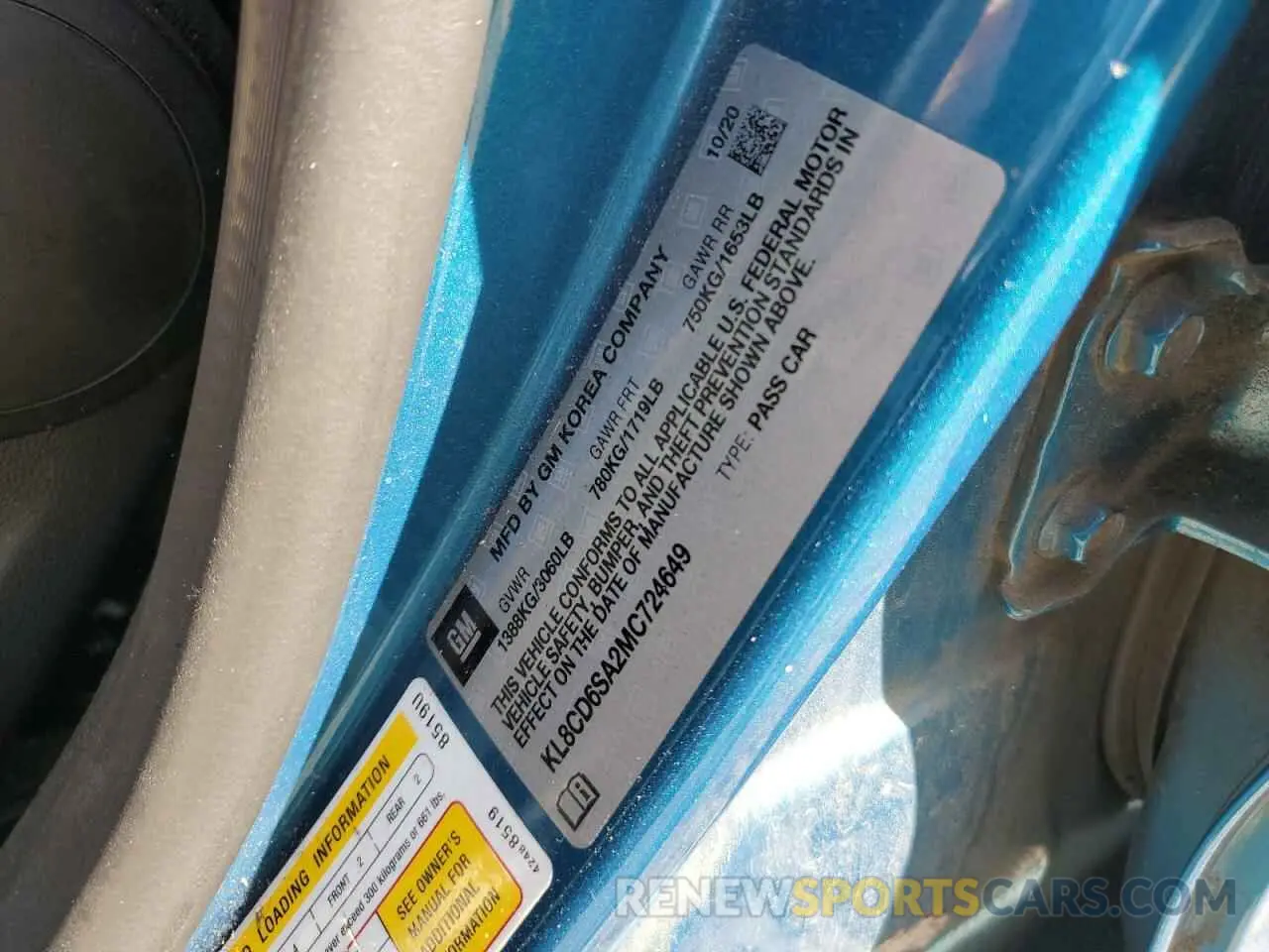 12 Photograph of a damaged car KL8CD6SA2MC724649 CHEVROLET SPARK 2021