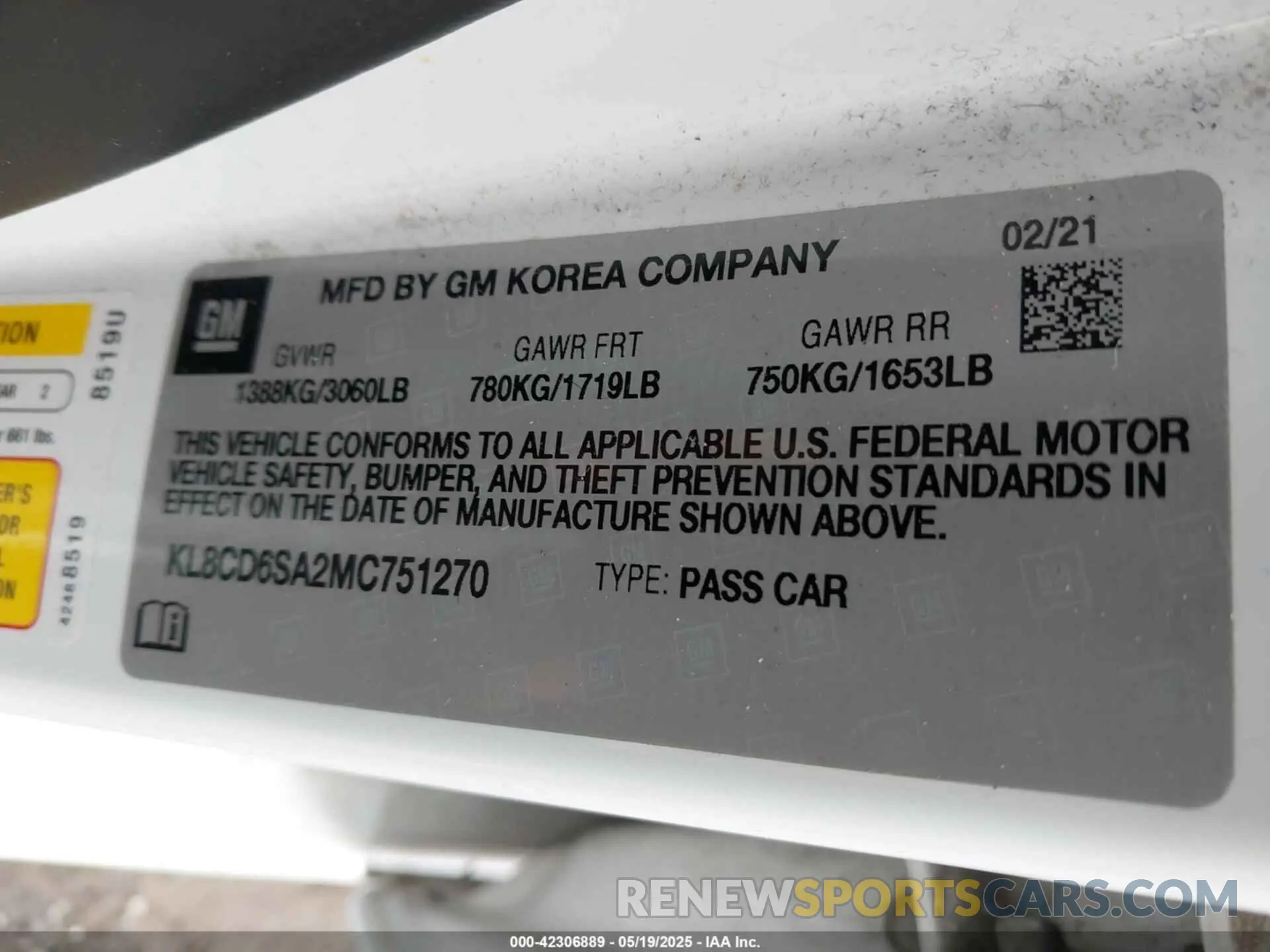 9 Photograph of a damaged car KL8CD6SA2MC751270 CHEVROLET SPARK 2021