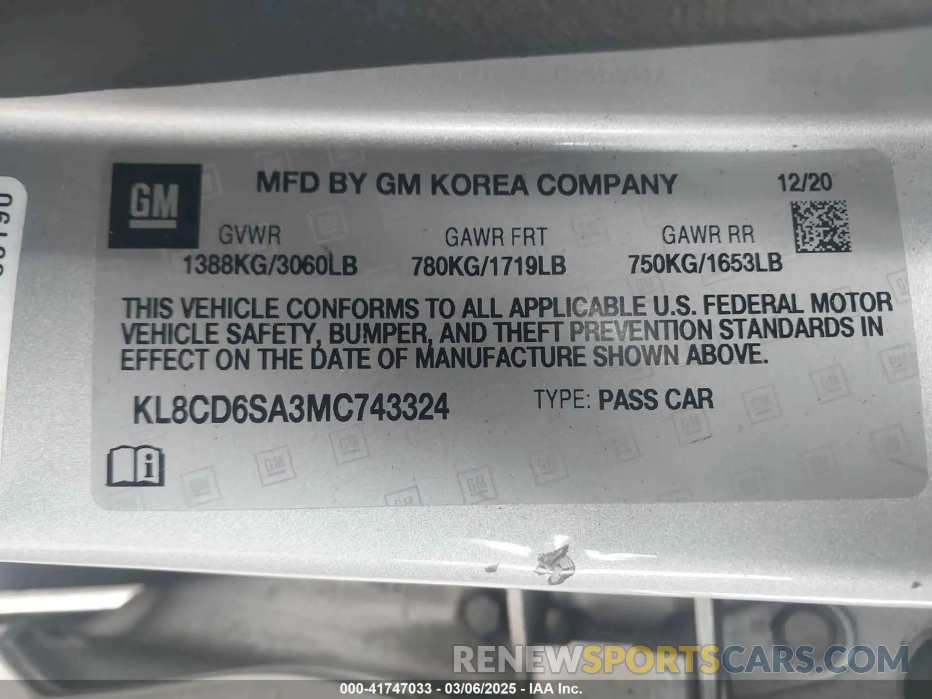 9 Photograph of a damaged car KL8CD6SA3MC743324 CHEVROLET SPARK 2021