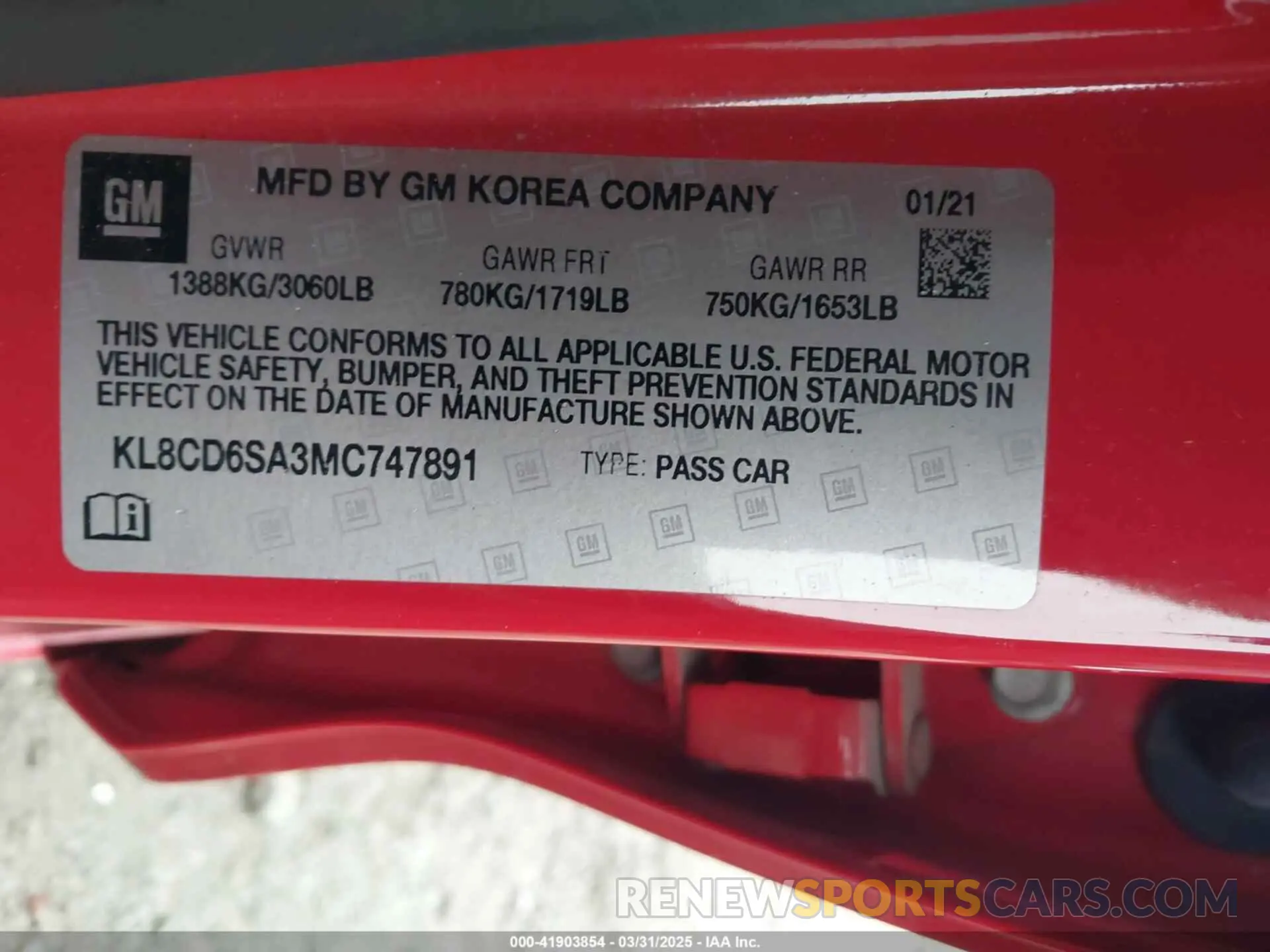 9 Photograph of a damaged car KL8CD6SA3MC747891 CHEVROLET SPARK 2021