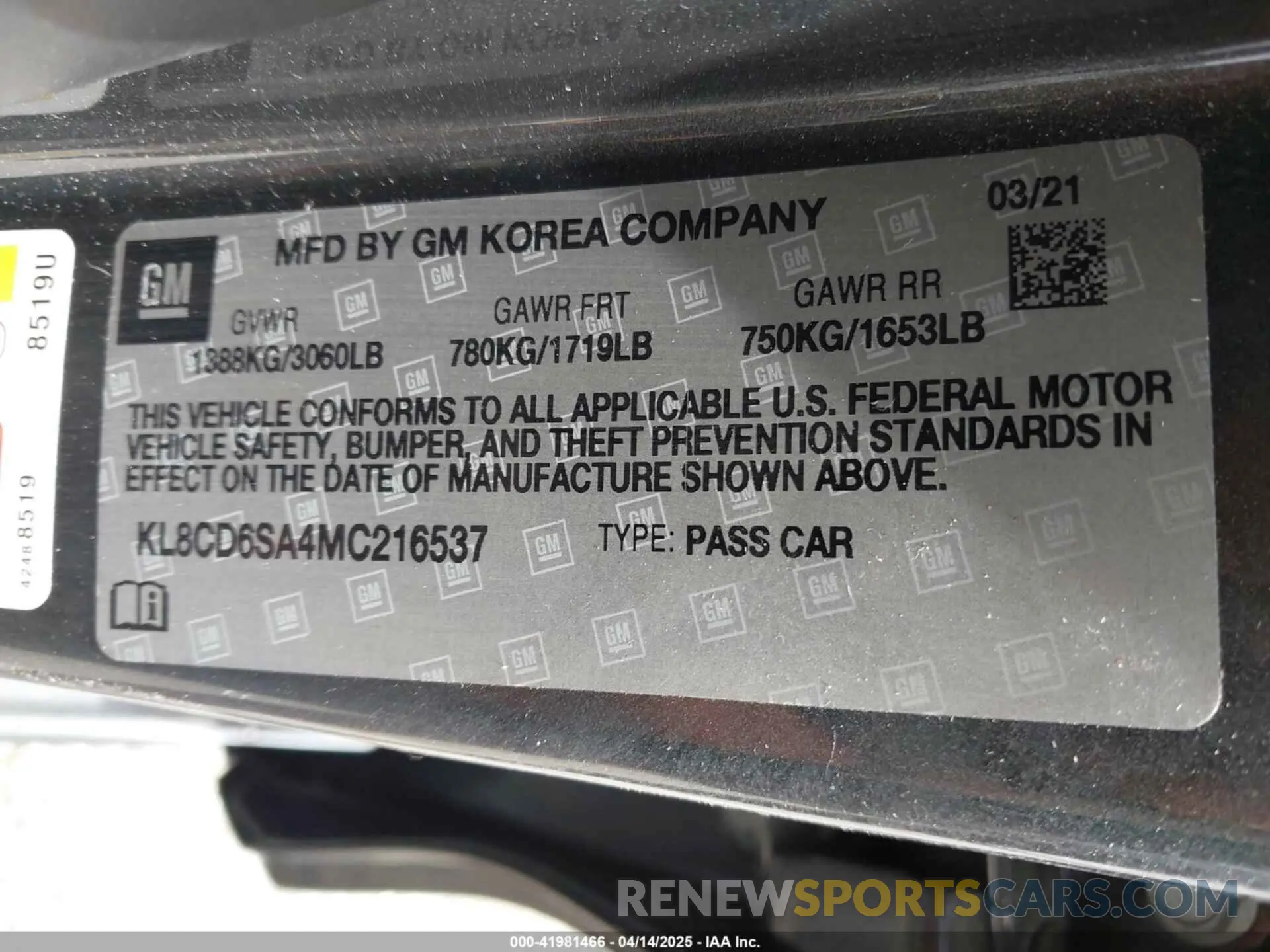 9 Photograph of a damaged car KL8CD6SA4MC216537 CHEVROLET SPARK 2021