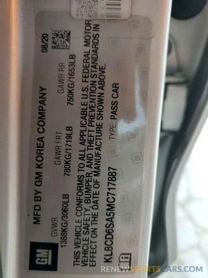 13 Photograph of a damaged car KL8CD6SA5MC717887 CHEVROLET SPARK 2021