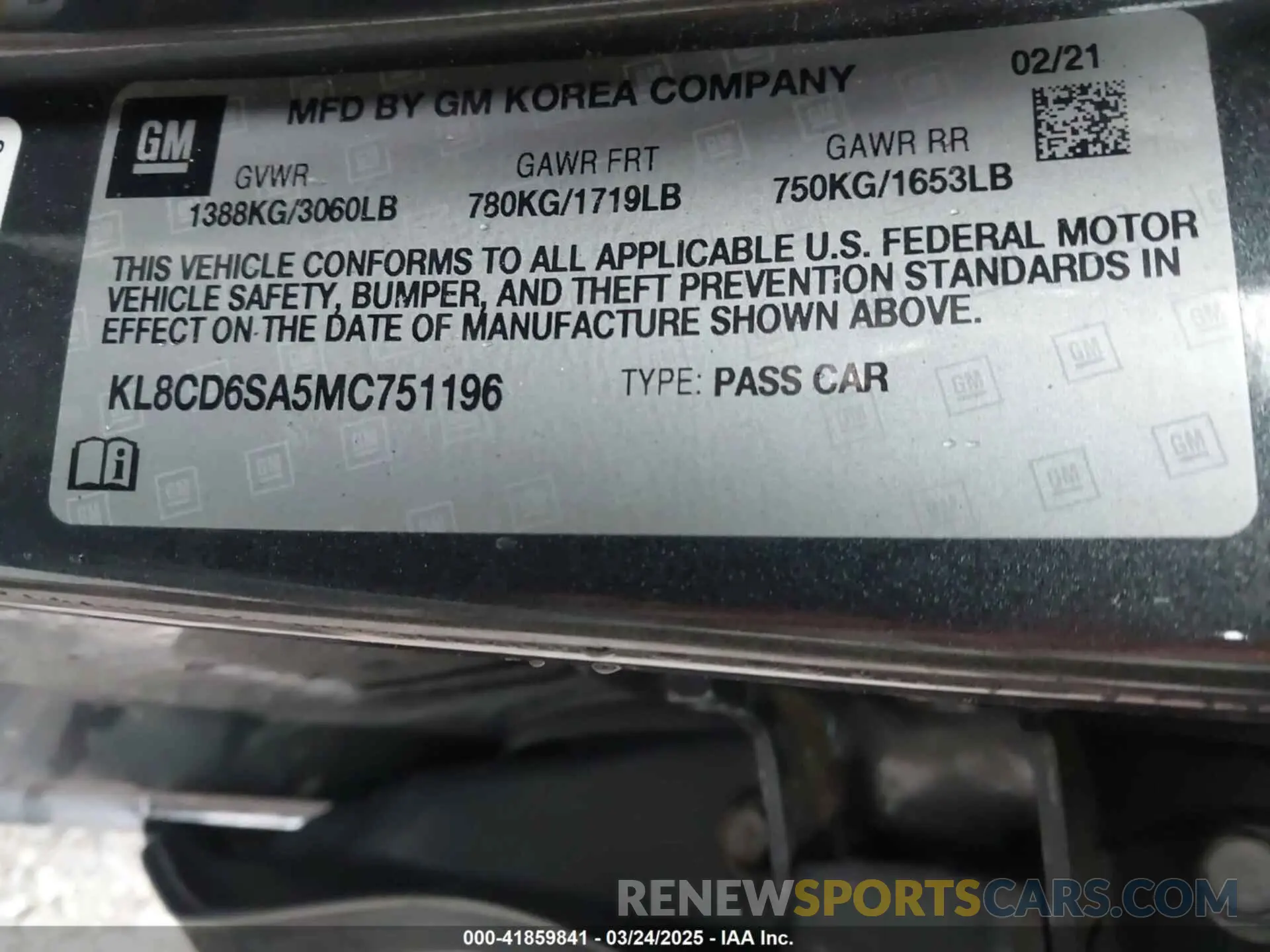 9 Photograph of a damaged car KL8CD6SA5MC751196 CHEVROLET SPARK 2021