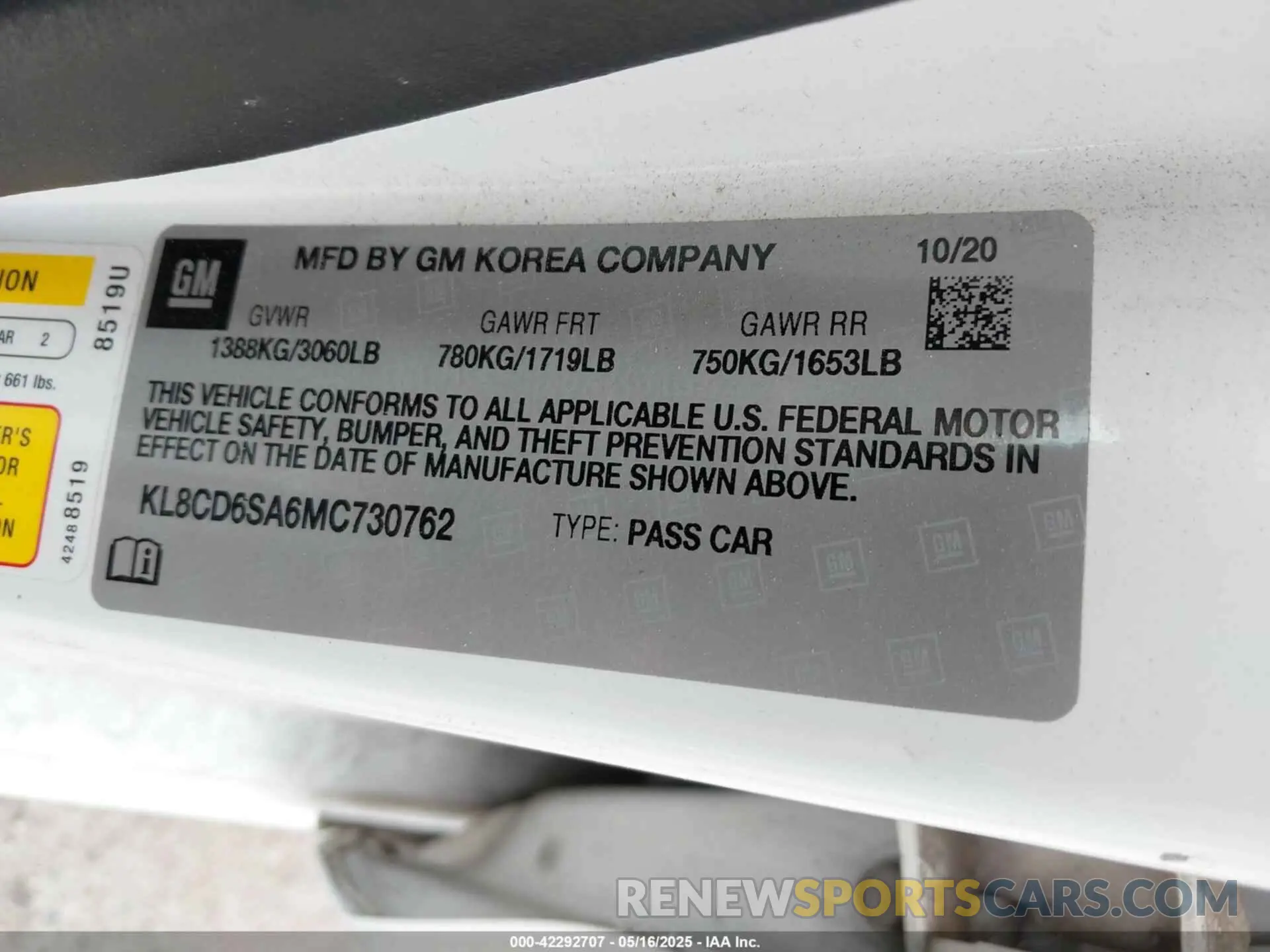 9 Photograph of a damaged car KL8CD6SA6MC730762 CHEVROLET SPARK 2021
