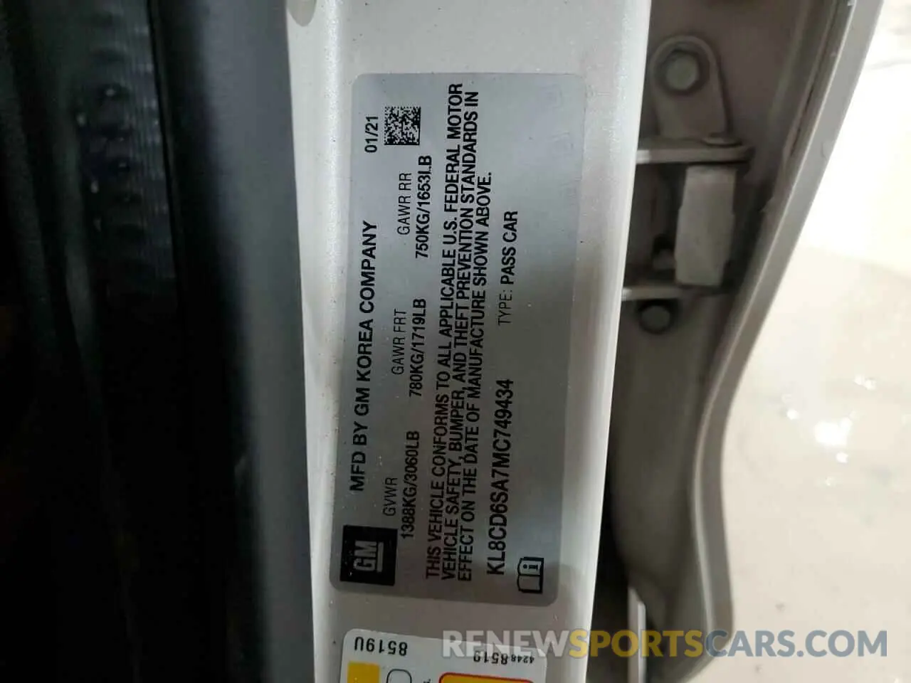 12 Photograph of a damaged car KL8CD6SA7MC749434 CHEVROLET SPARK 2021