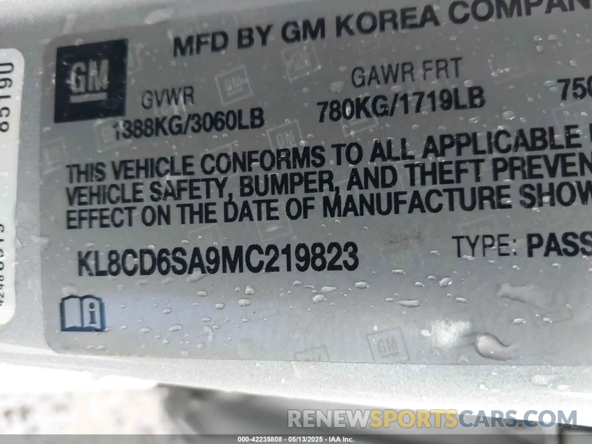9 Photograph of a damaged car KL8CD6SA9MC219823 CHEVROLET SPARK 2021