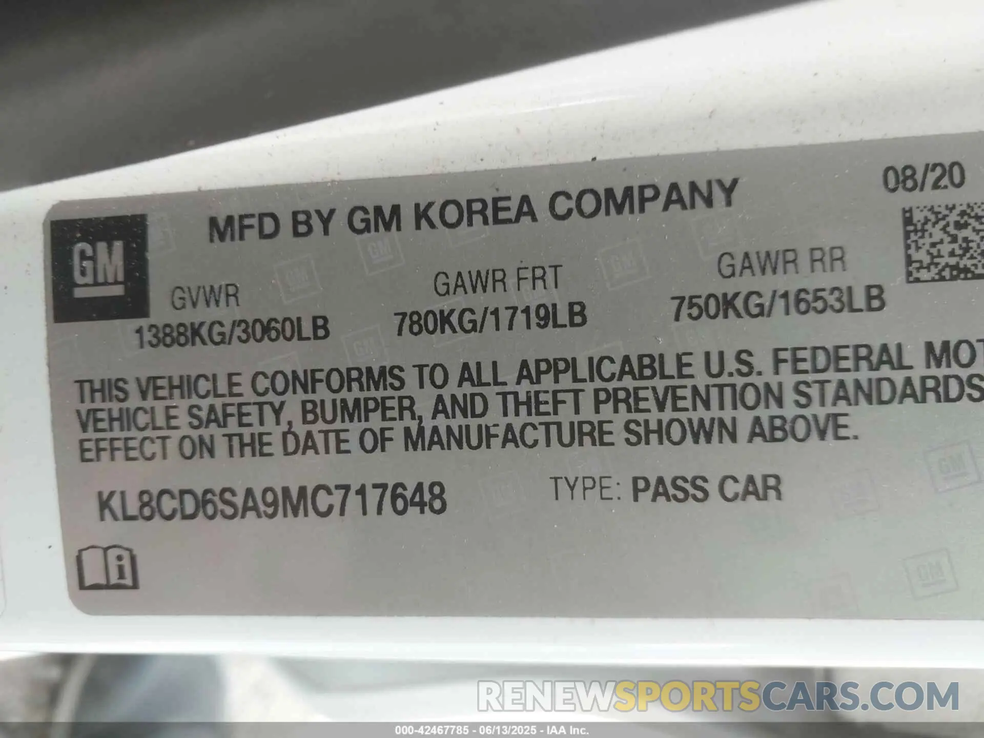 9 Photograph of a damaged car KL8CD6SA9MC717648 CHEVROLET SPARK 2021