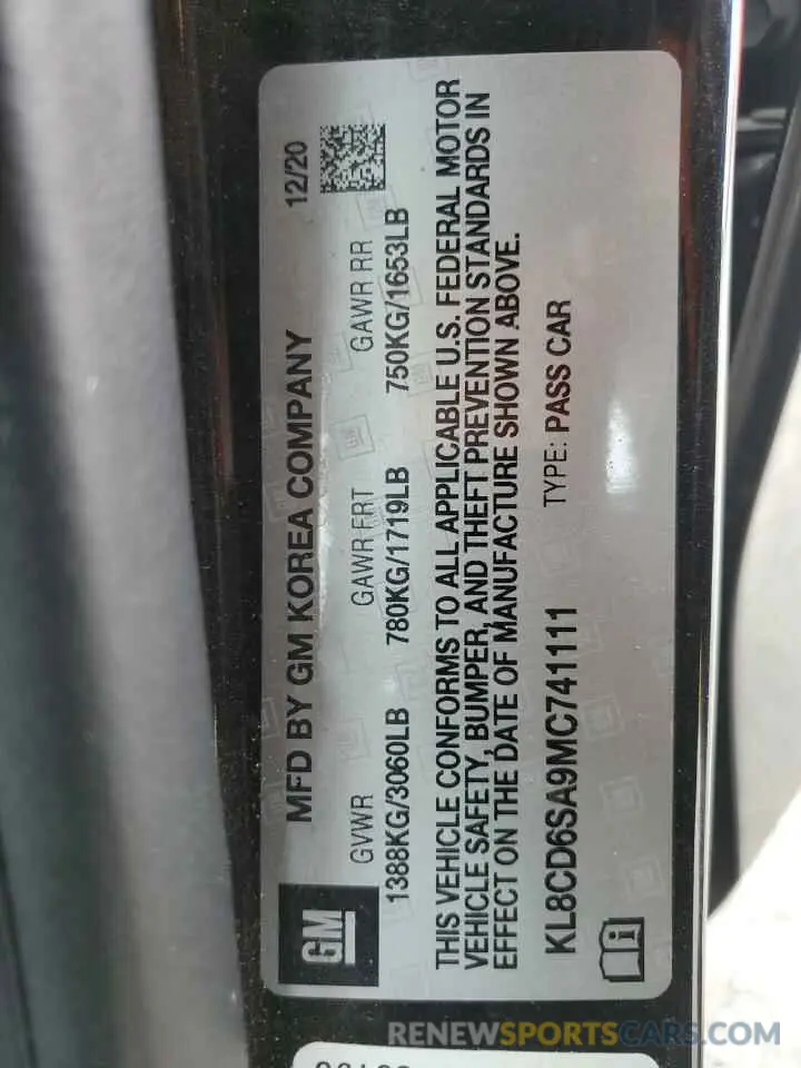 14 Photograph of a damaged car KL8CD6SA9MC741111 CHEVROLET SPARK 2021