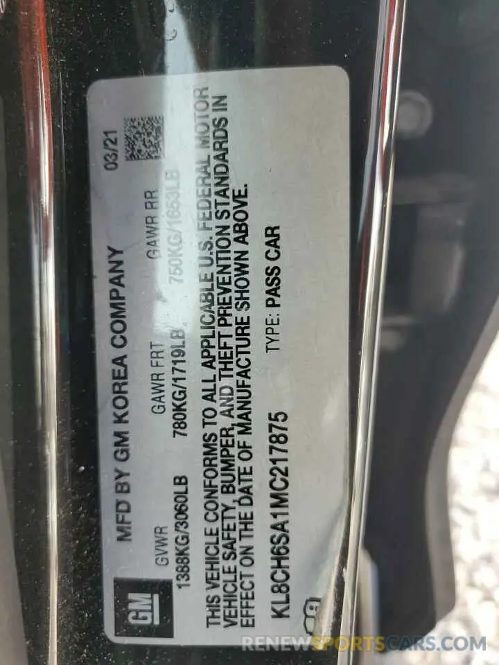 13 Photograph of a damaged car KL8CH6SA1MC217875 CHEVROLET SPARK 2021