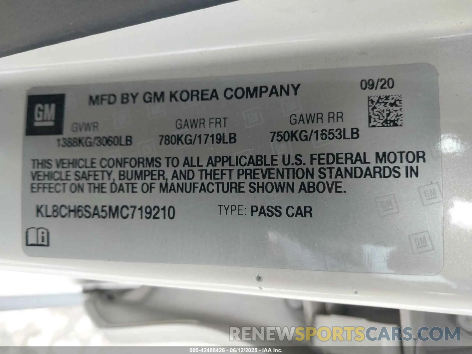 9 Photograph of a damaged car KL8CH6SA5MC719210 CHEVROLET SPARK 2021