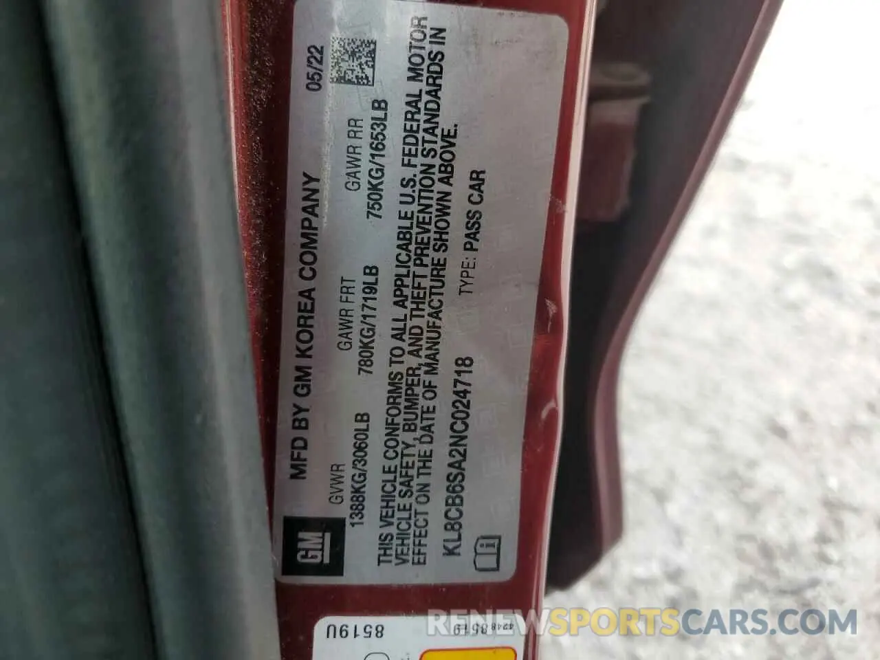 12 Photograph of a damaged car KL8CB6SA2NC024718 CHEVROLET SPARK 2022