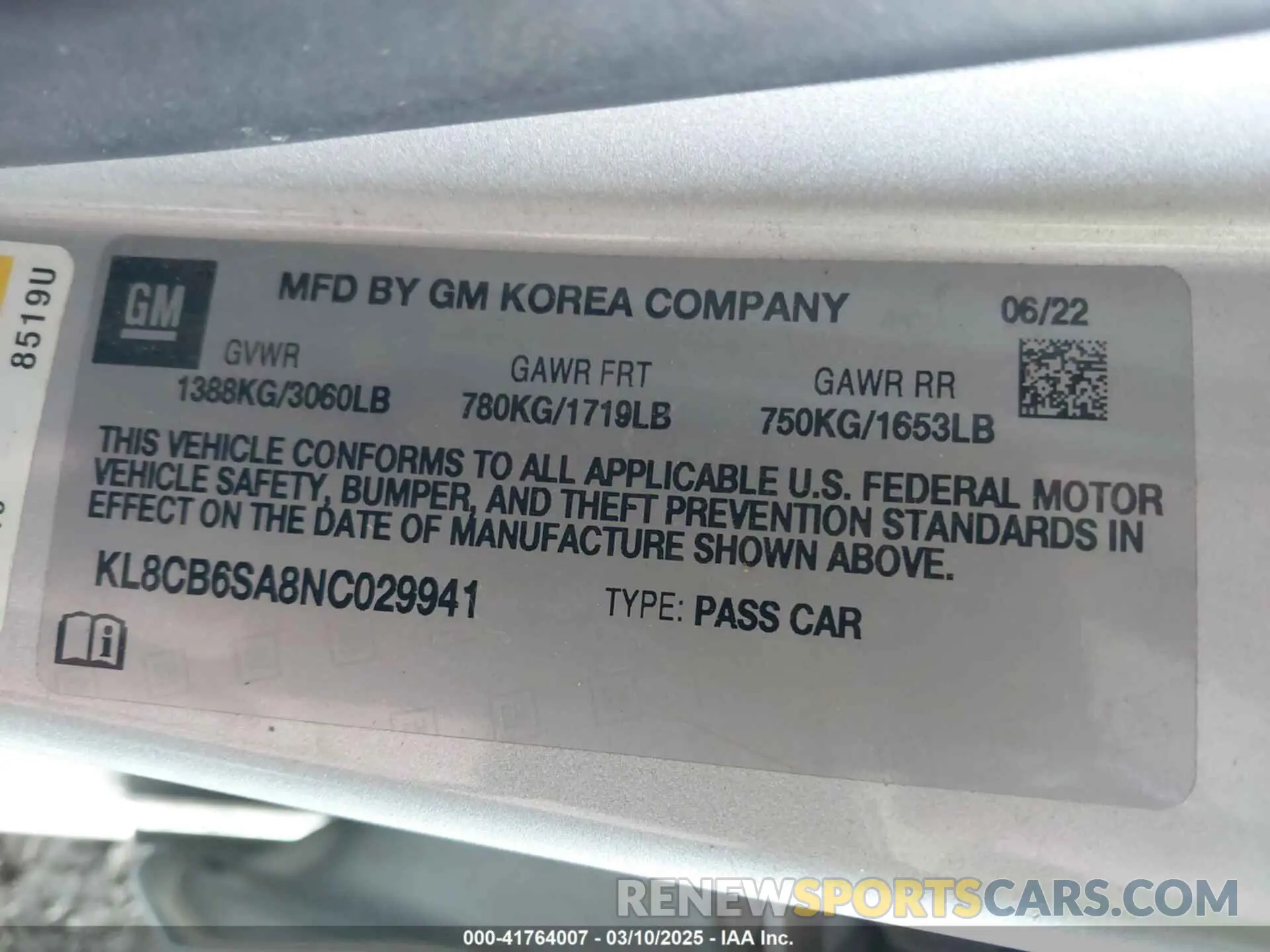 9 Photograph of a damaged car KL8CB6SA8NC029941 CHEVROLET SPARK 2022