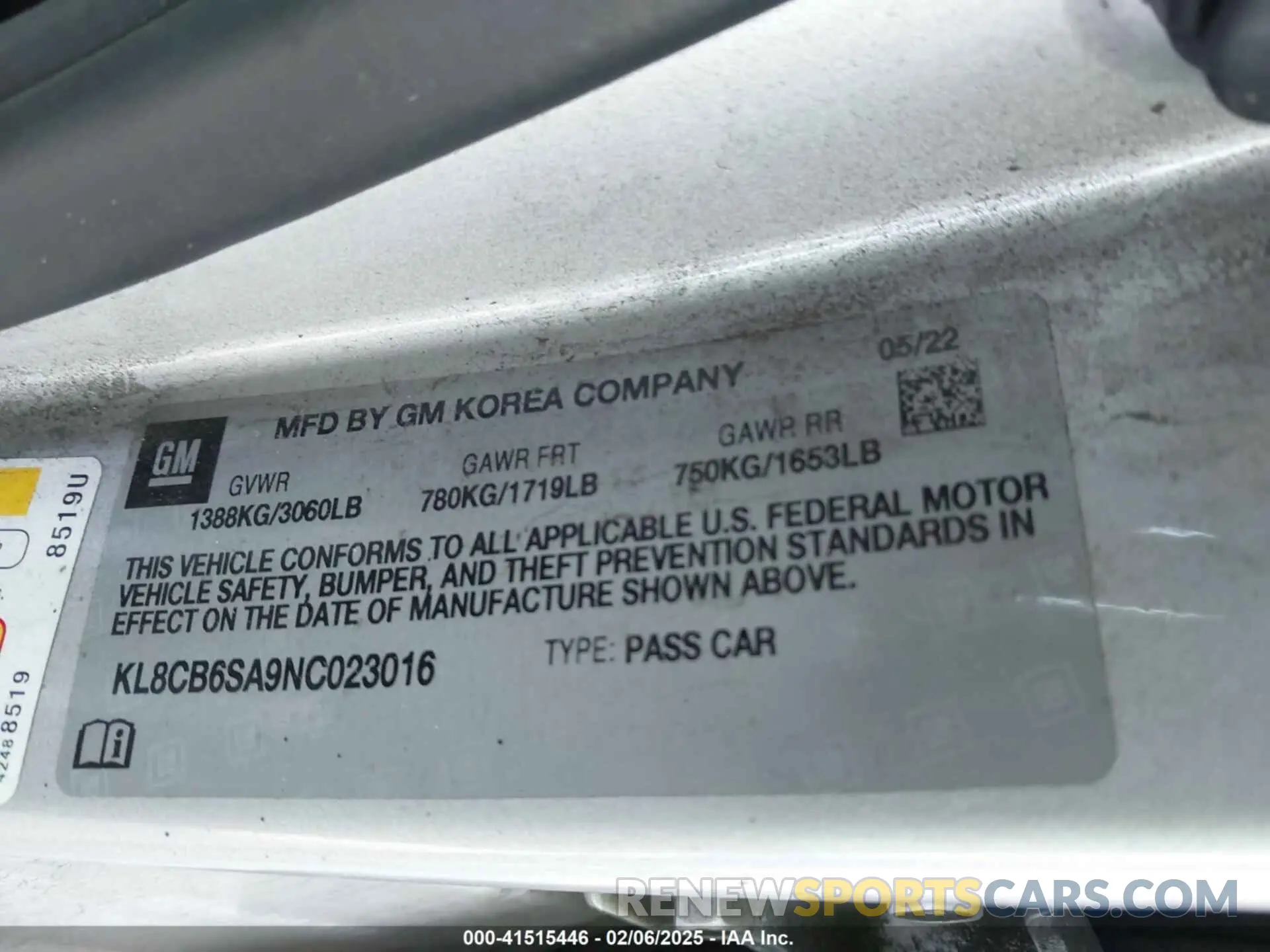 9 Photograph of a damaged car KL8CB6SA9NC023016 CHEVROLET SPARK 2022