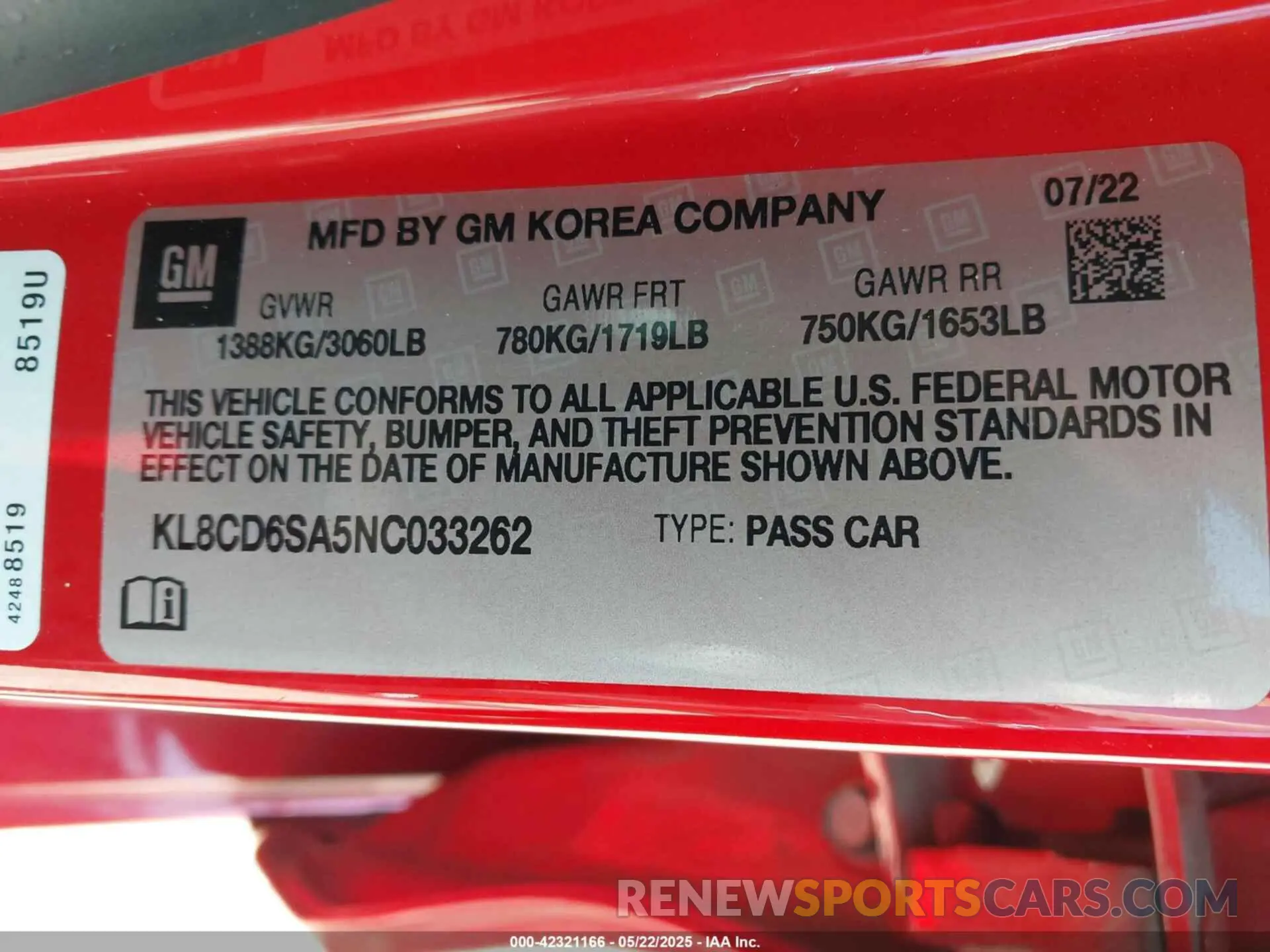 9 Photograph of a damaged car KL8CD6SA5NC033262 CHEVROLET SPARK 2022