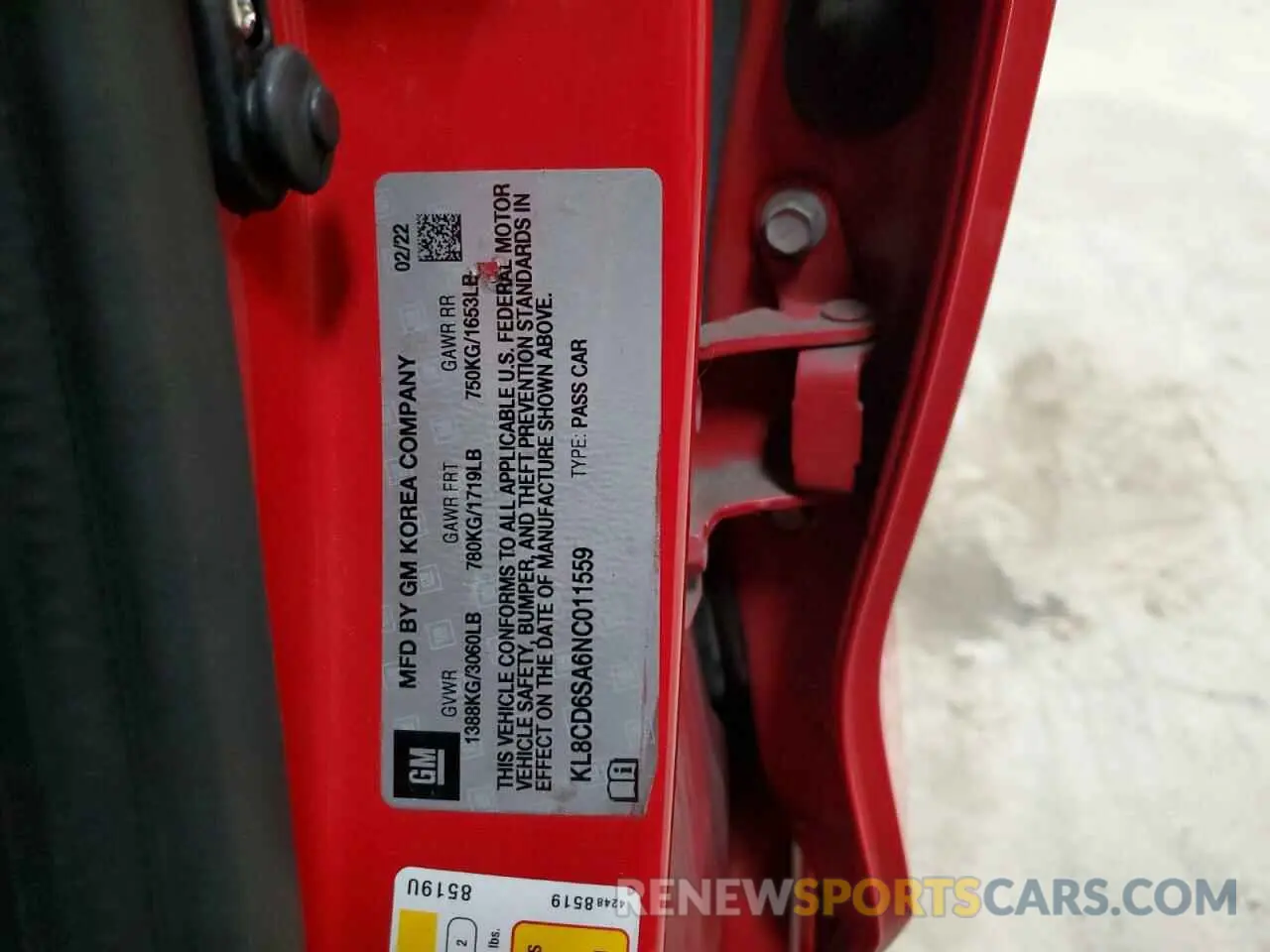 12 Photograph of a damaged car KL8CD6SA6NC011559 CHEVROLET SPARK 2022