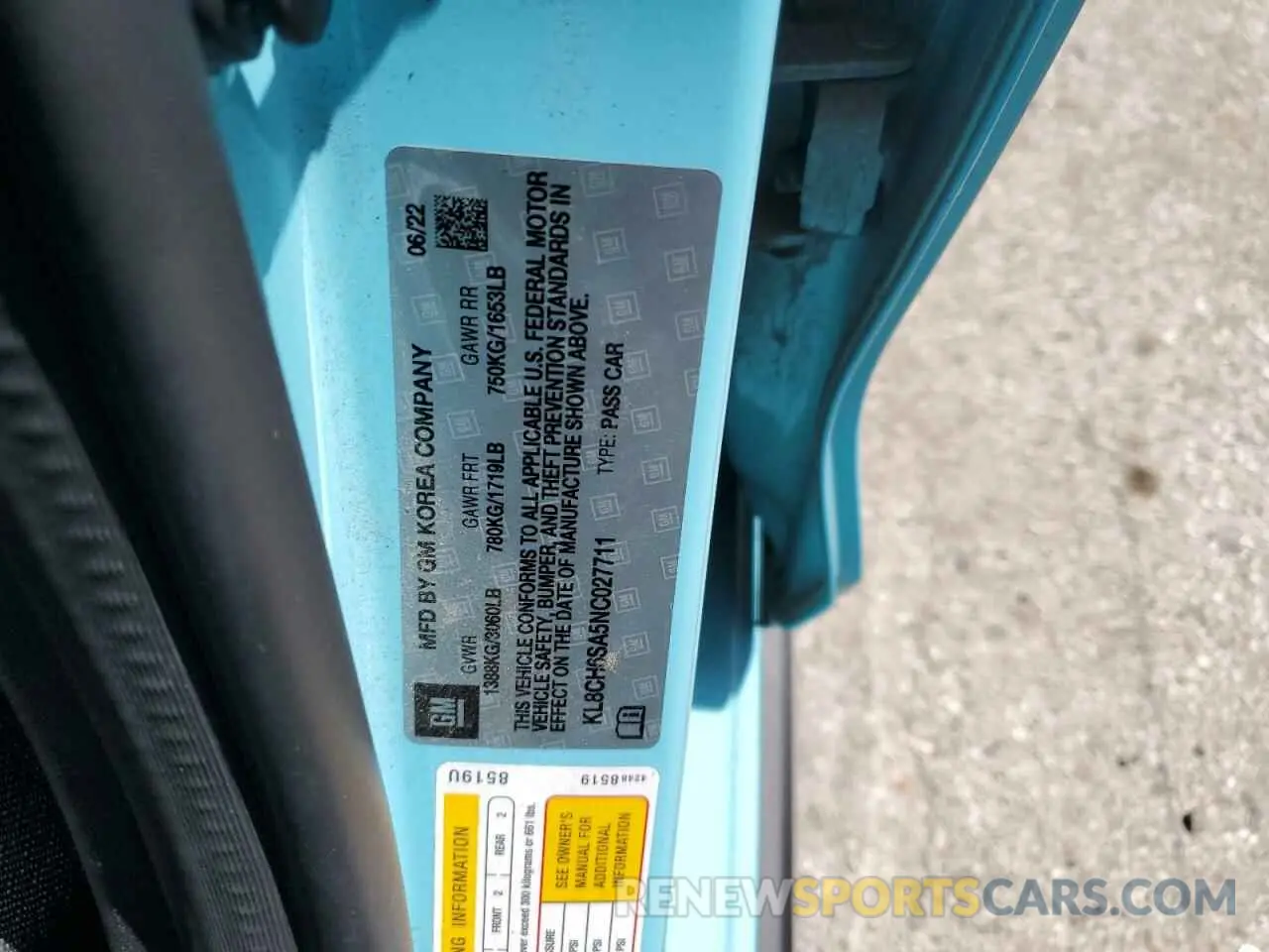 12 Photograph of a damaged car KL8CH6SA5NC027711 CHEVROLET SPARK 2022