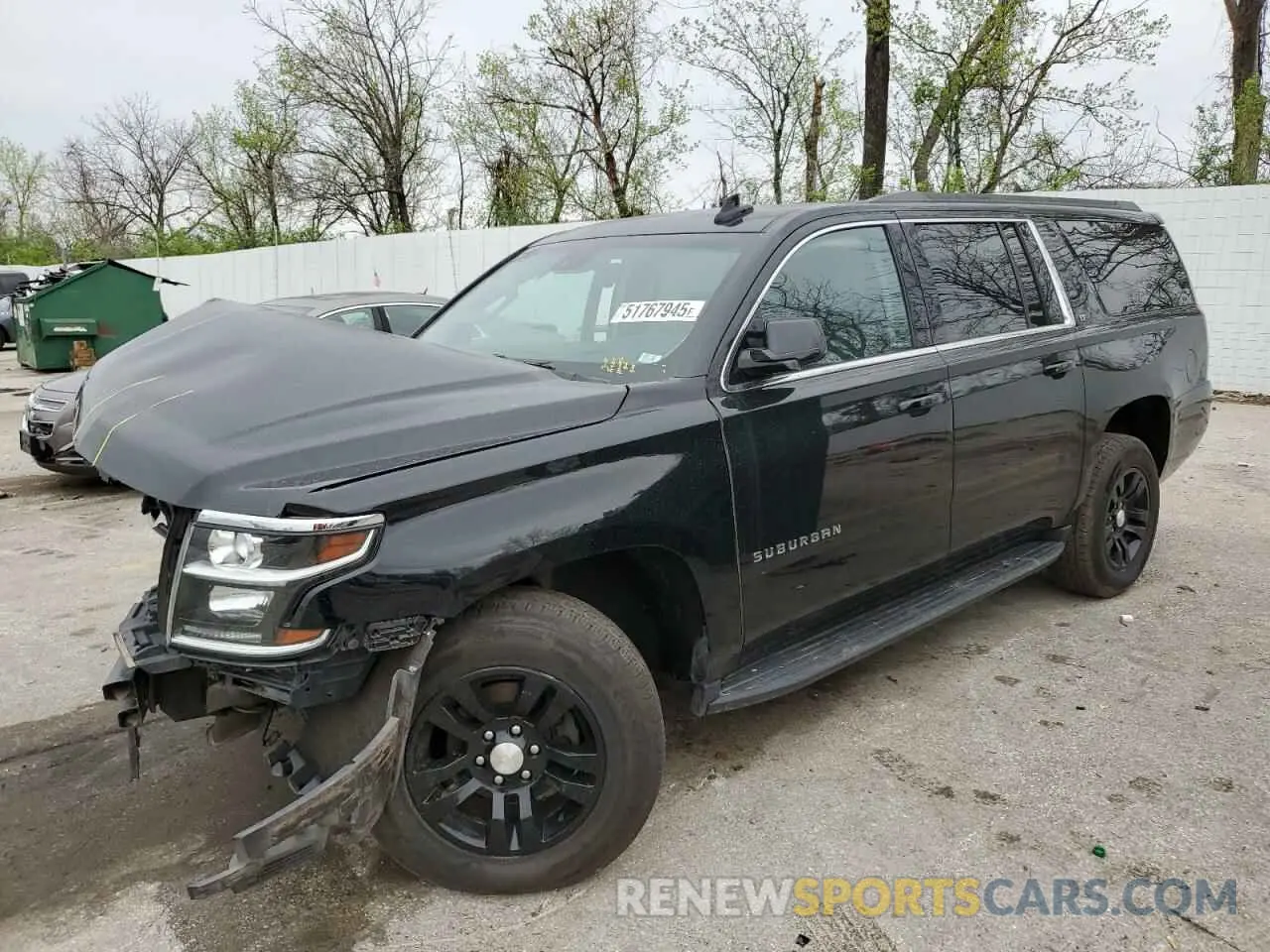 1 Photograph of a damaged car 1GNSKHKC1KR205633 CHEVROLET SUBURBAN 2019