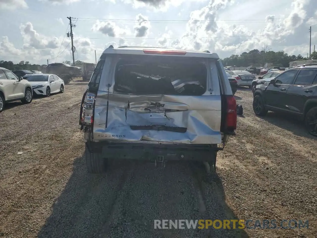 6 Photograph of a damaged car 1GNSKHKC9KR309268 CHEVROLET SUBURBAN 2019