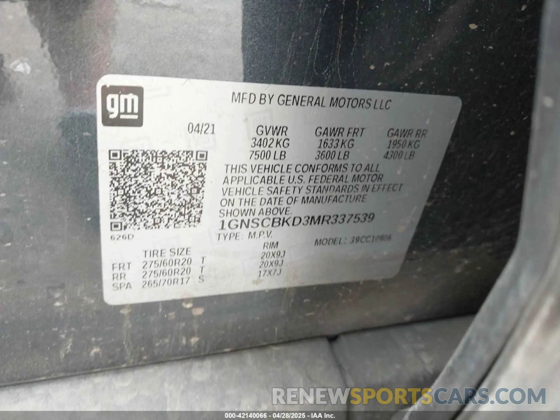 9 Photograph of a damaged car 1GNSCBKD3MR337539 CHEVROLET SUBURBAN 2021