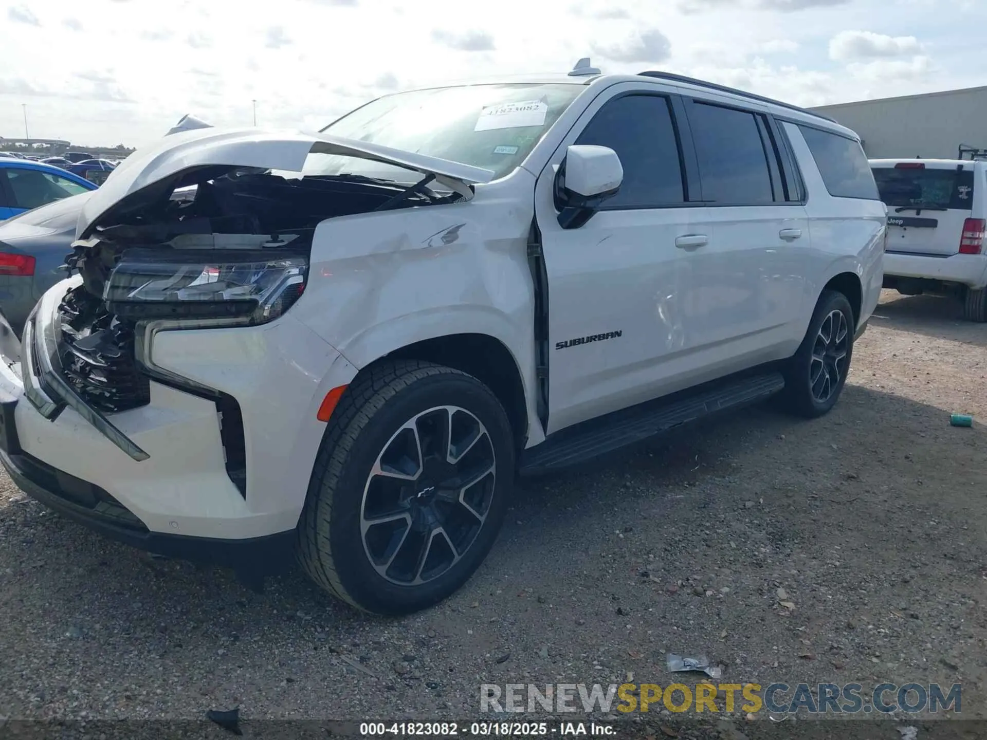 2 Photograph of a damaged car 1GNSCEKD7MR348710 CHEVROLET SUBURBAN 2021