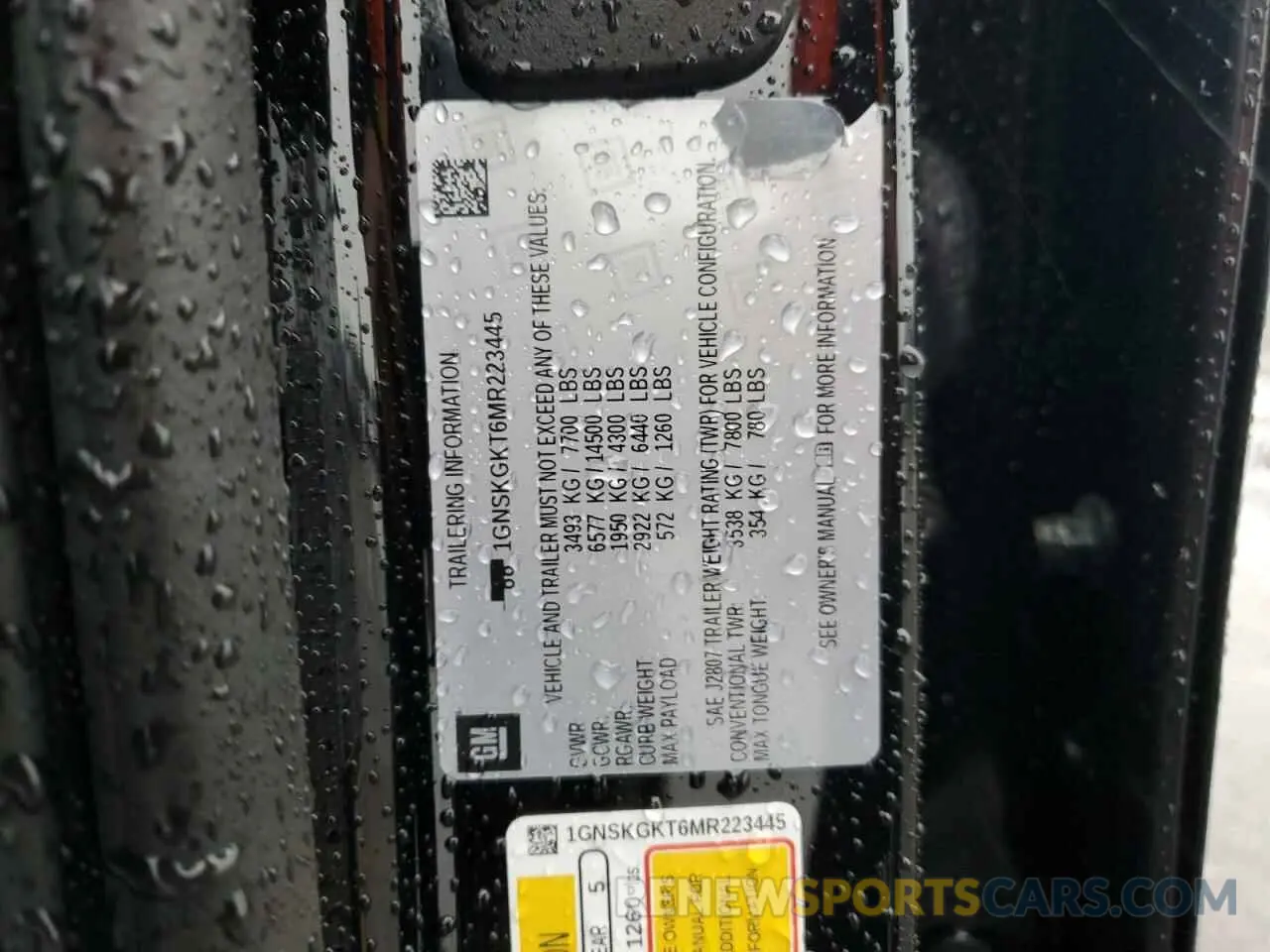 14 Photograph of a damaged car 1GNSKGKT6MR223445 CHEVROLET SUBURBAN 2021