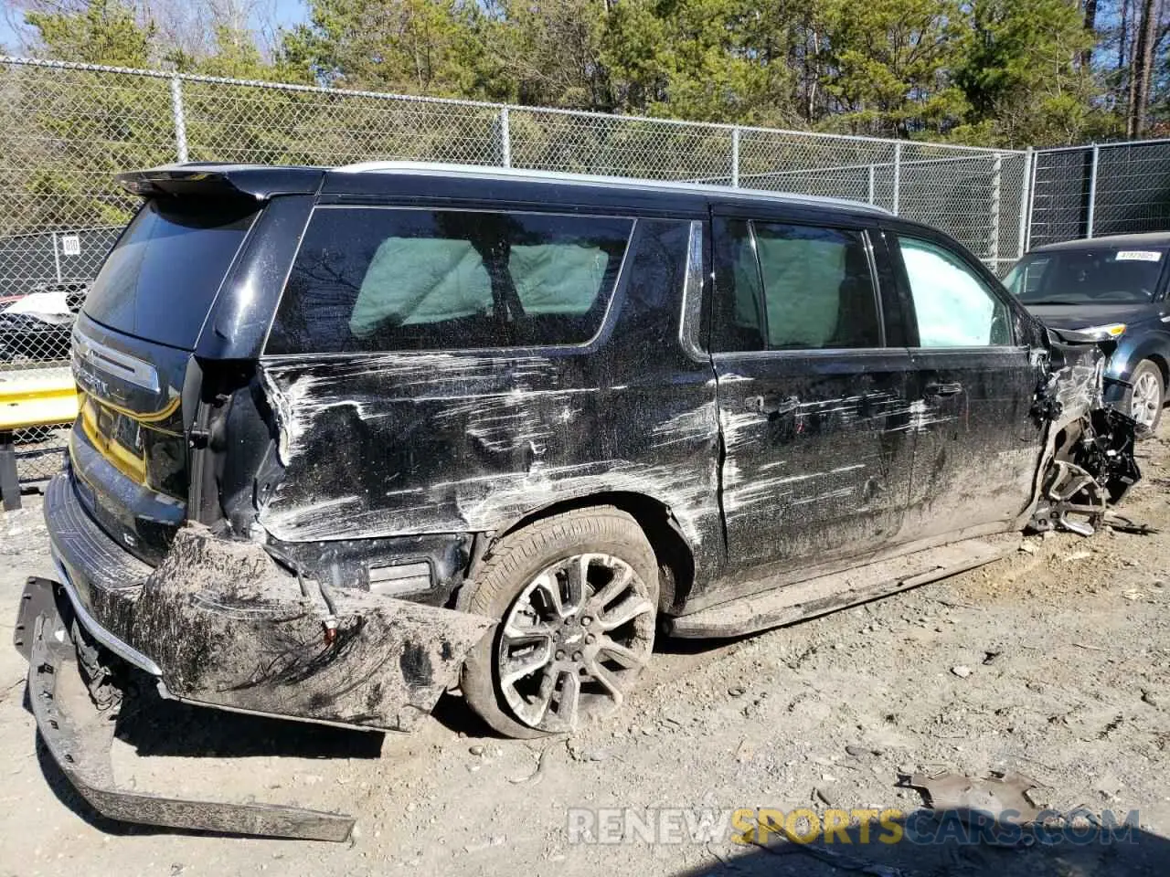3 Photograph of a damaged car 1GNSKCKD2NR211585 CHEVROLET SUBURBAN 2022